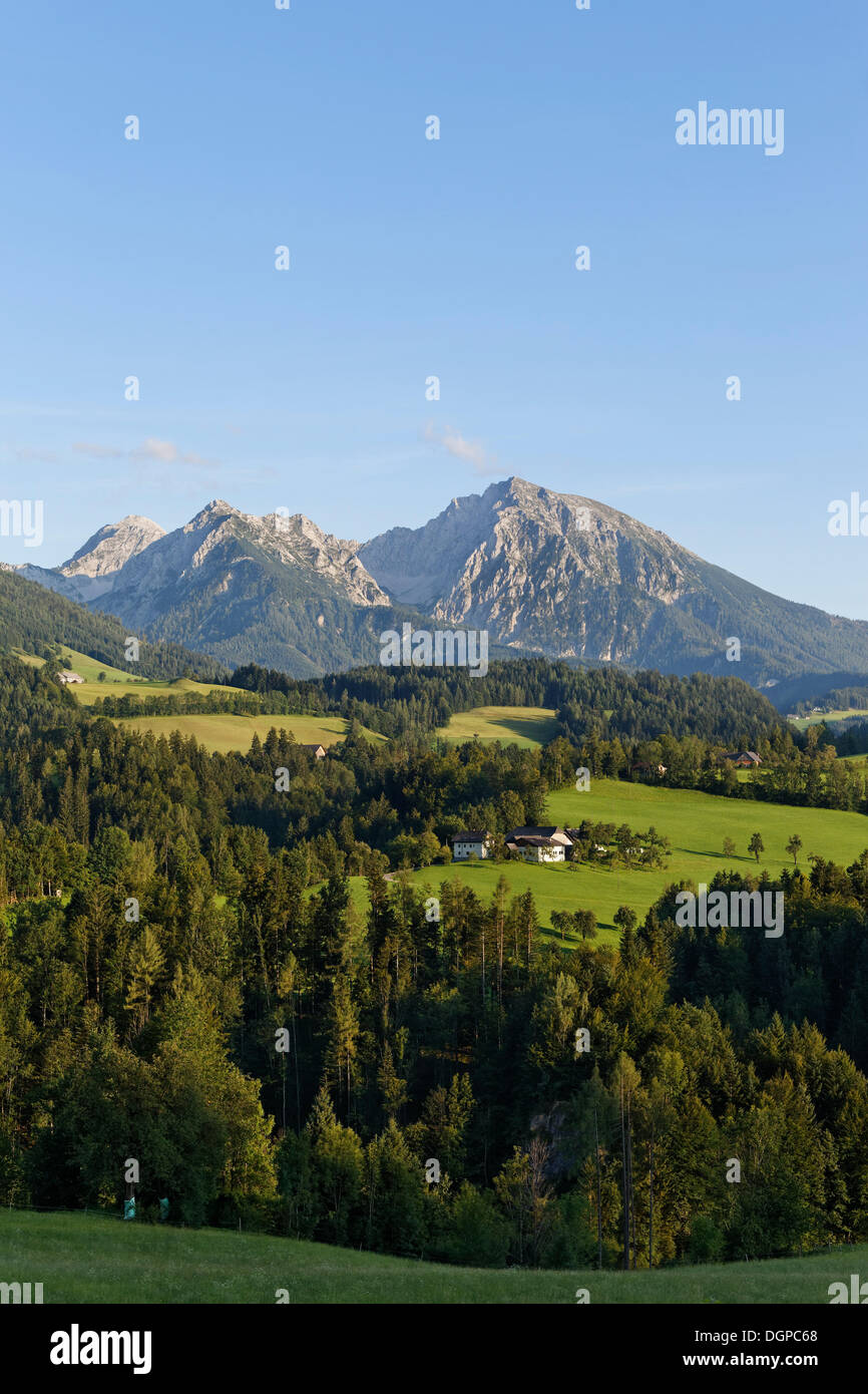 Kleiner Pyhrgas mountain and Grosser Pyhrgas mountain, Windischgarsten, Pyhrn-Priel, Traunviertel region, Upper Austria, Austria Stock Photo