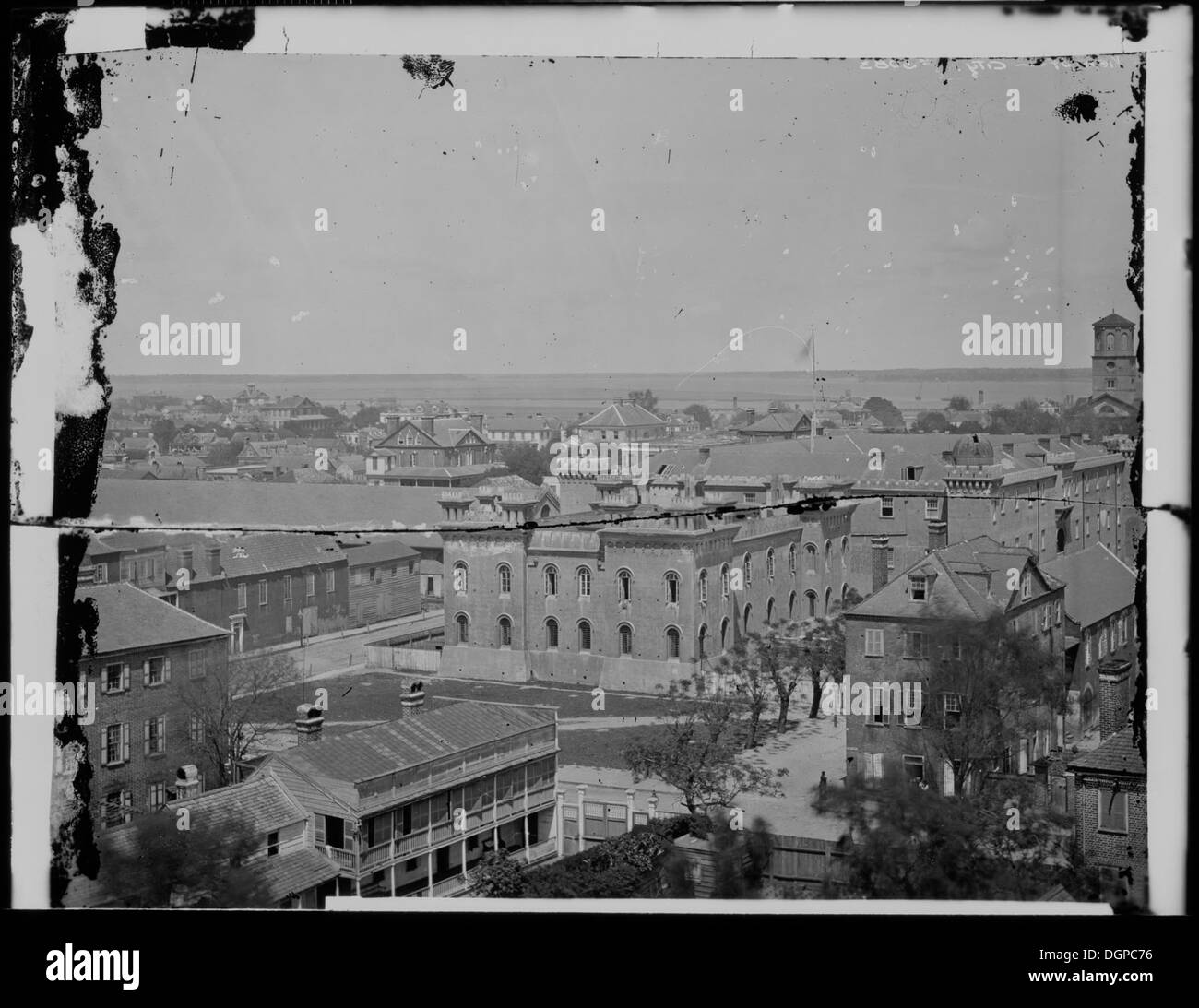 A view of a town, capturing the layout and architectural features ...