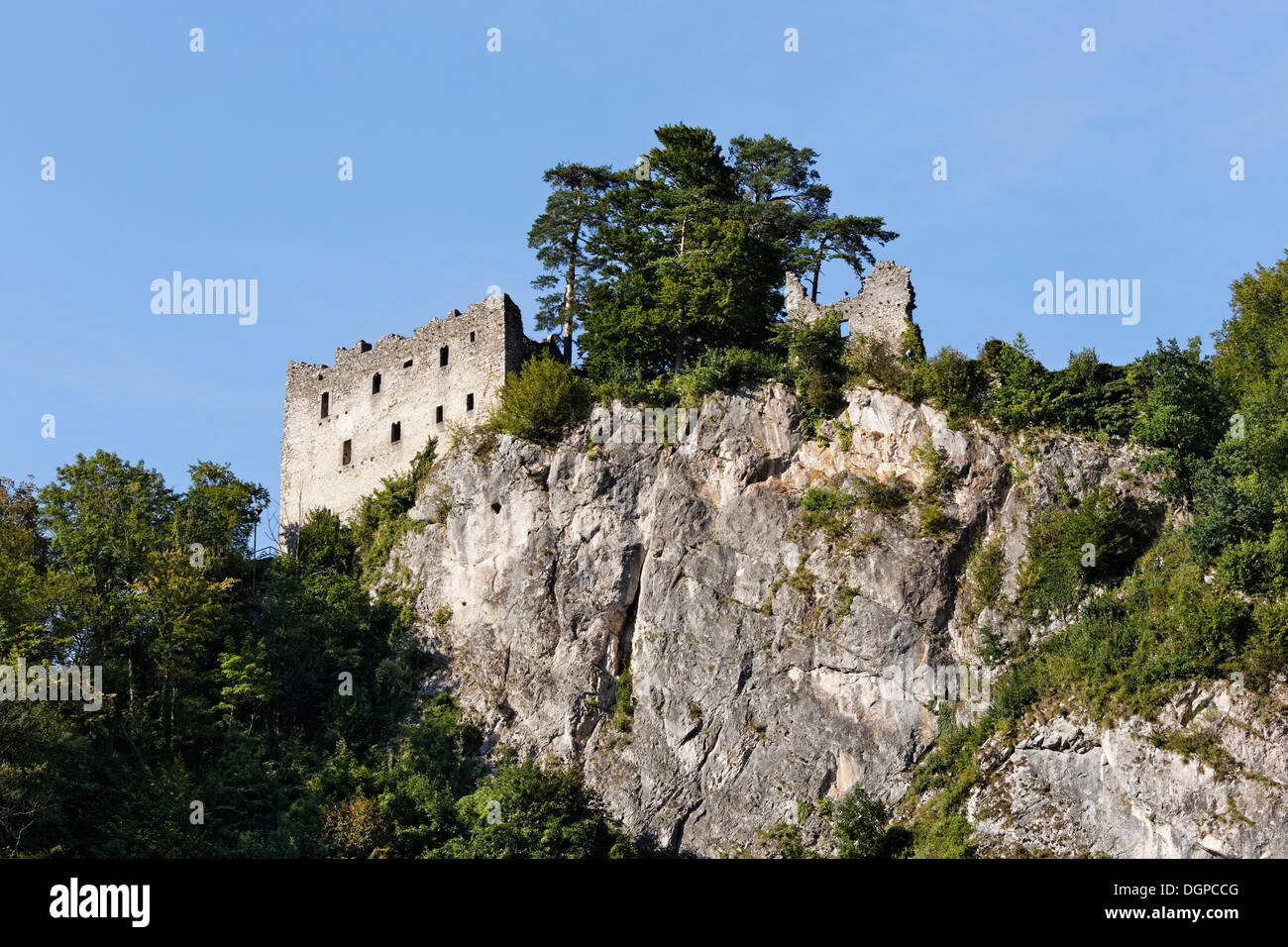 Losenstein castle ruins, Pyhrn-Eisenwurzen, Traunviertel region, Upper Austria, Austria, Europe Stock Photo