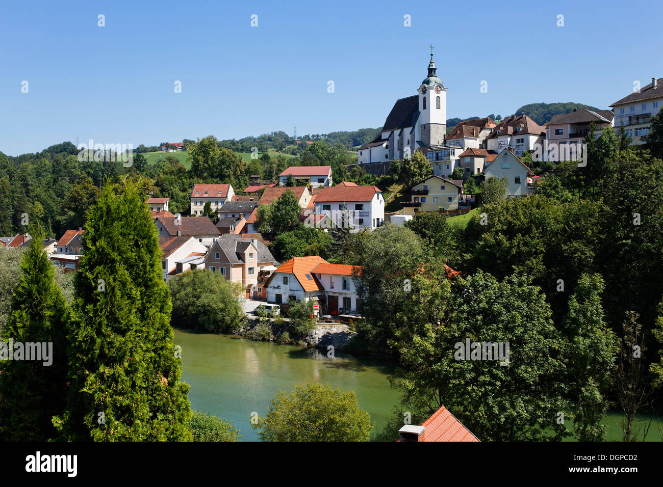 Steinbach on the Steyr River, Pyhrn-Eisenwurzen region, Traunviertel district, Upper Austria, Austria Stock Photo