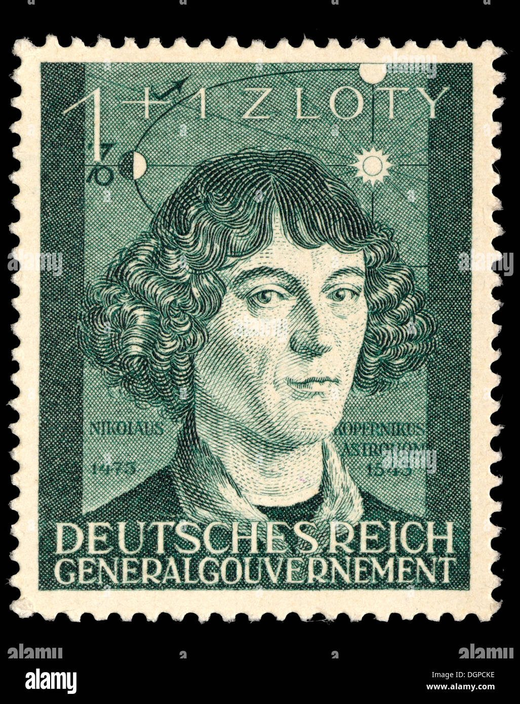 Postage stamp from the Grossdeutsches Reich / Generalgouvernement: Nicolaus Copernicus (1473-1543) [see description] Stock Photo