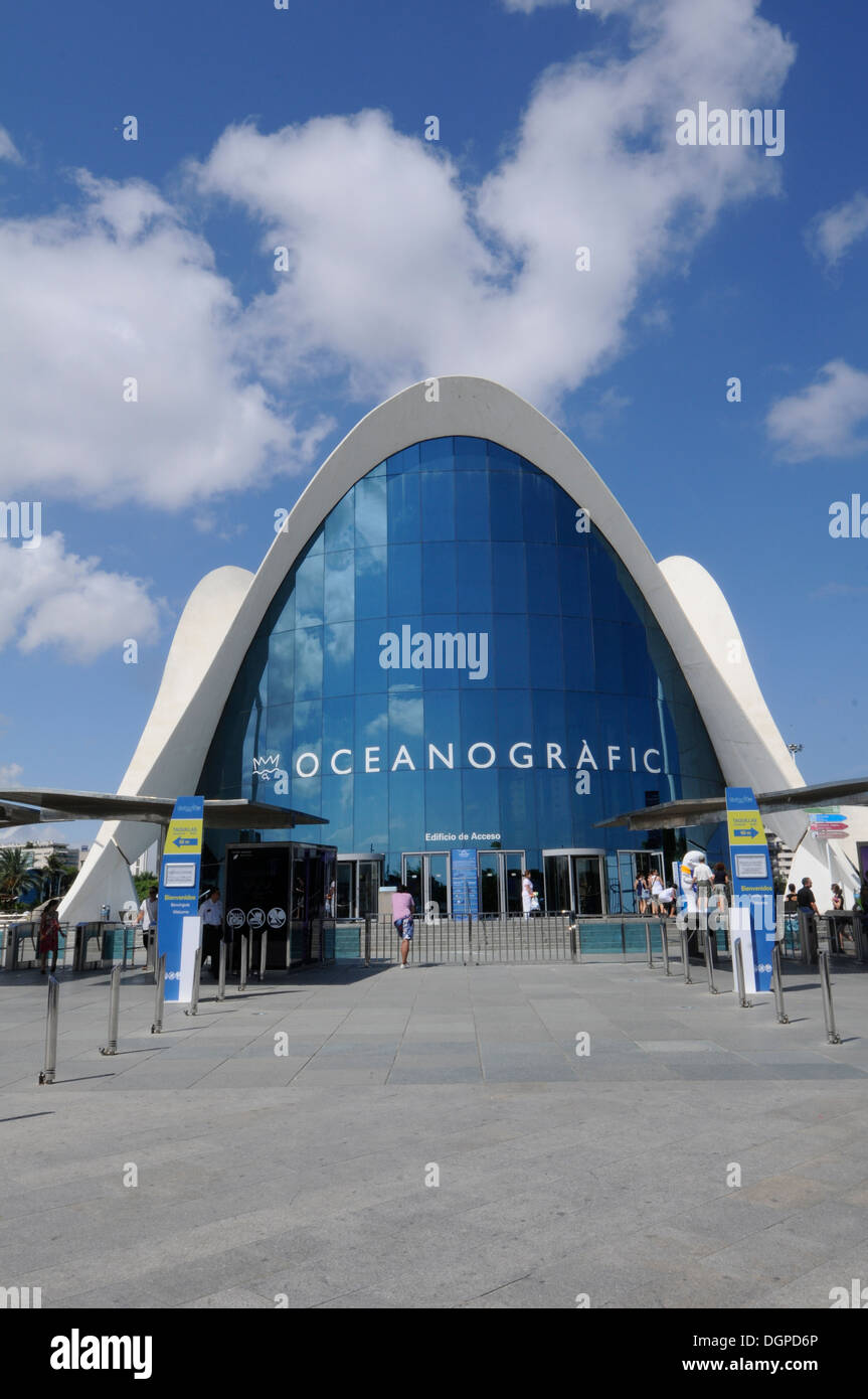 L'Oceanogràfic, a Marine Park located in the City of Arts and Sciences of Valencia, Spain. Stock Photo