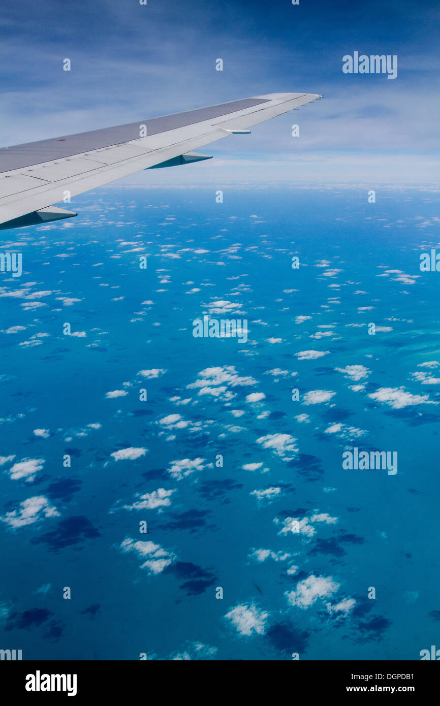 Aerial view of Bahamas in the middle of Atlantic Ocean. Stock Photo