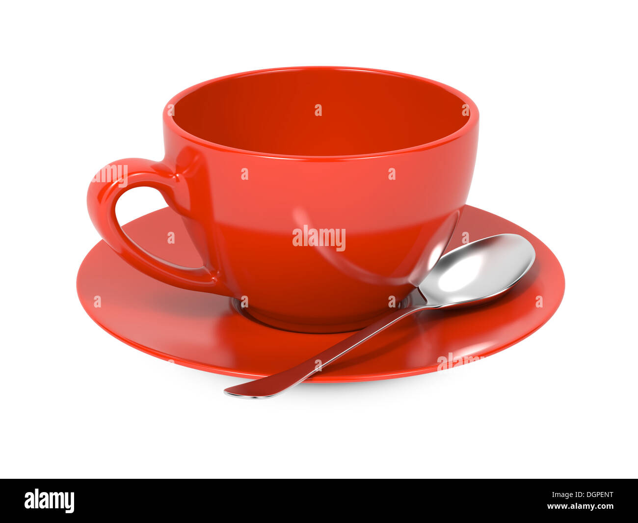 Cup with Spoon and Saucer Stock Photo Alamy