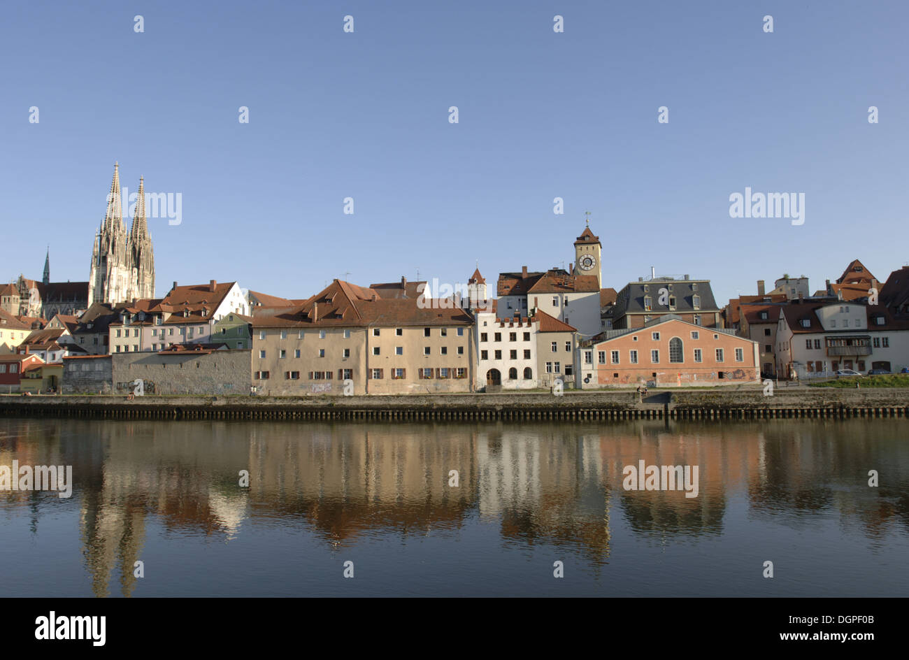 skyline of german city Regensburg Stock Photo