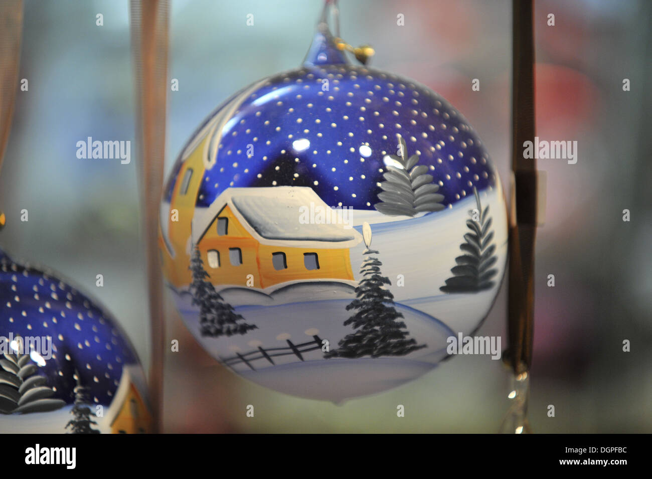 decorated christmas ball made with glass Stock Photo