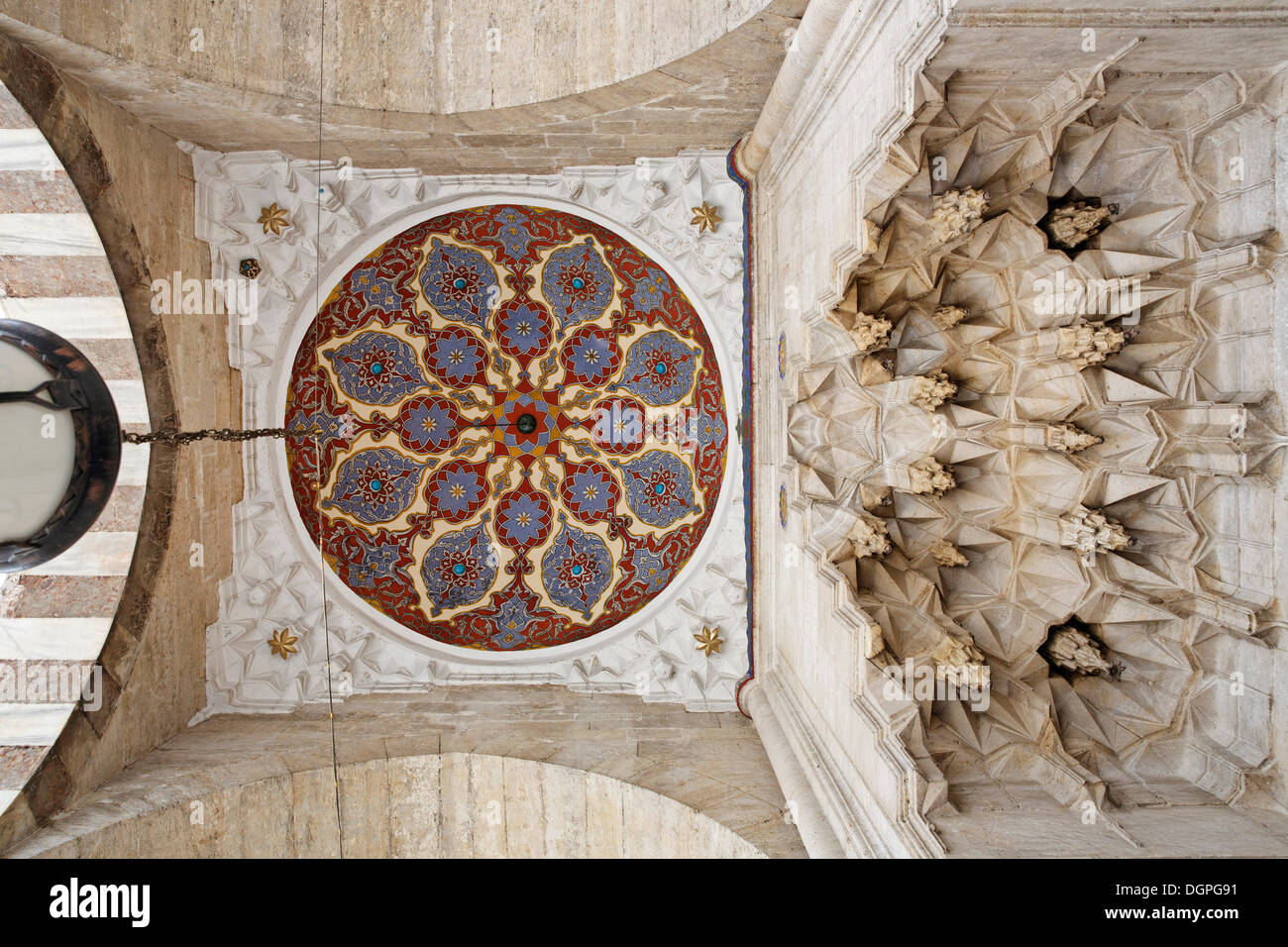Dome in the atrium, Sokollu Mehmet Pasha Mosque, Sultanahmet historic district, Istanbul, Turkey, Europe Stock Photo
