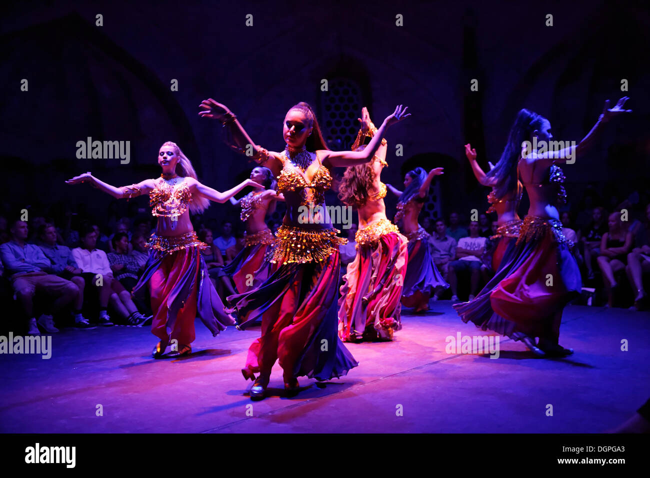 Oriental dance, dance performance in HodjaPasha Cultural Centre, Old City Sultanahmet, Istanbul, Turkey, Europe Stock Photo