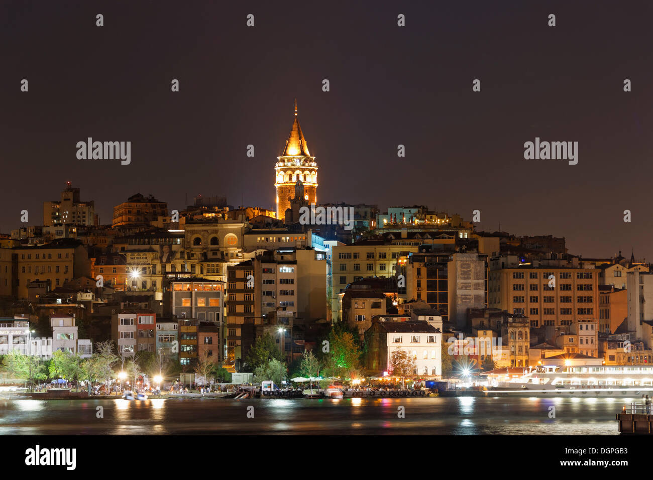 Galata Tower in Beyoglu, overlooking the Golden Horn, Istanbul, european side, Turkey, Europe Stock Photo