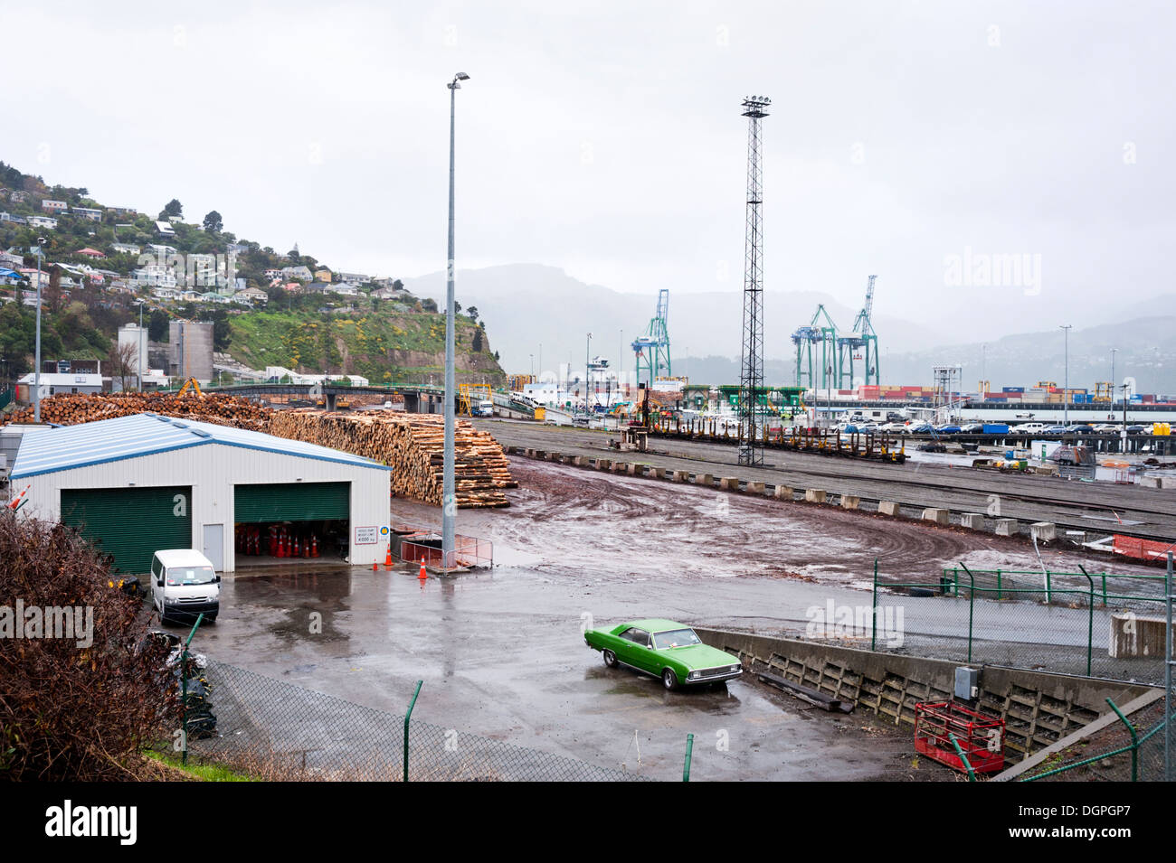 View of Lyttelton, the port of Christchurch, New Zealand. Stock Photo