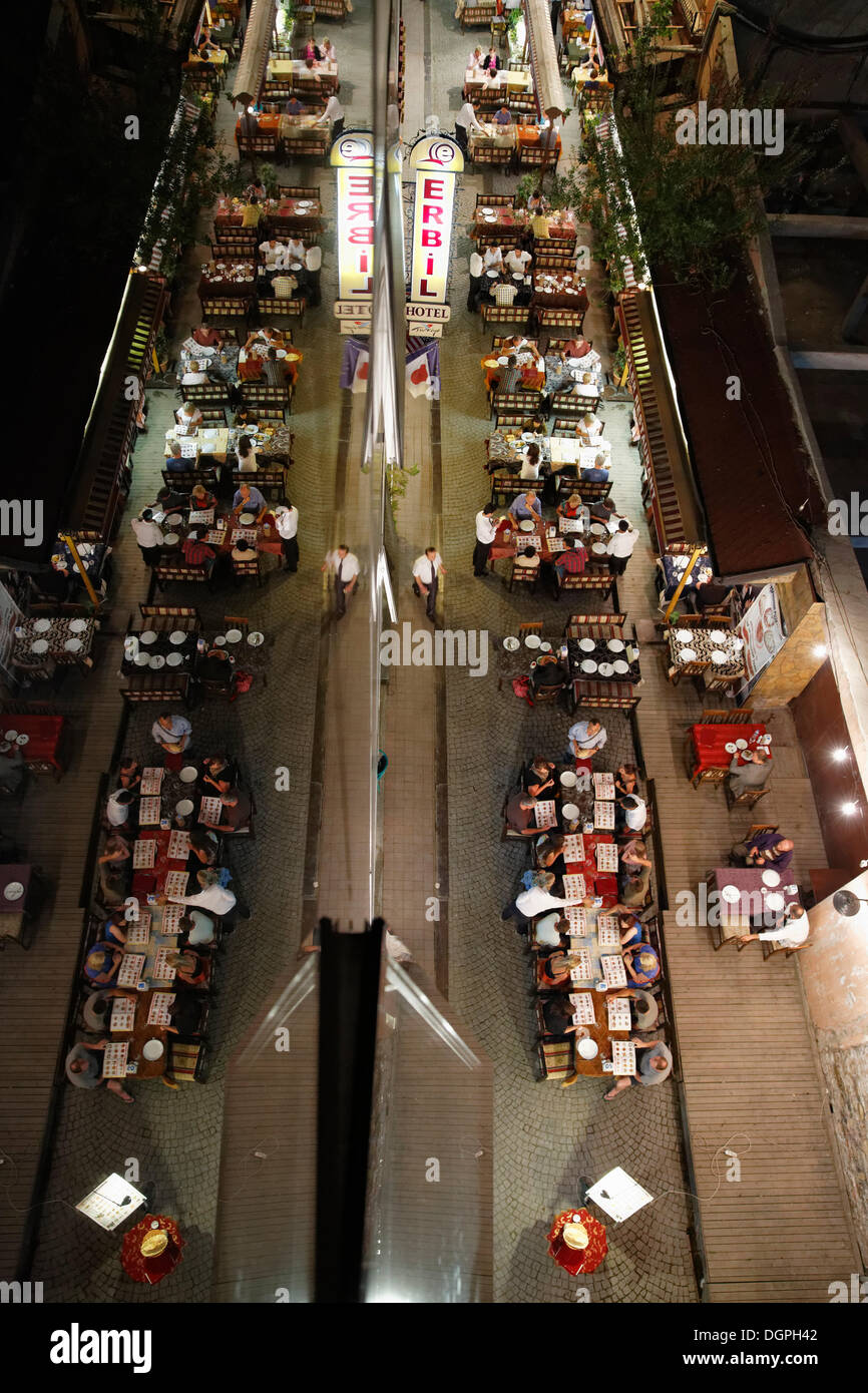 Street restaurants on Ibni Kemal Caddesi, Sirkeci district, Istanbul, Turkey, Europe, Istanbul, Istanbul Province, Turkey Stock Photo