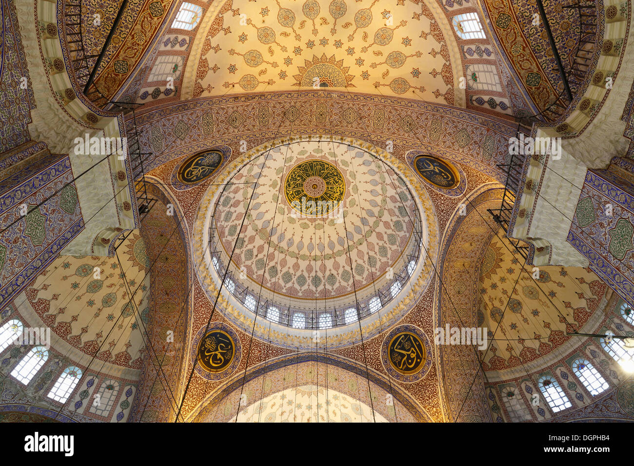 Domes in Yeni Cami, New Mosque, Eminoenue district, Istanbul, Turkey, Europe, Istanbul, Istanbul Province, Turkey Stock Photo