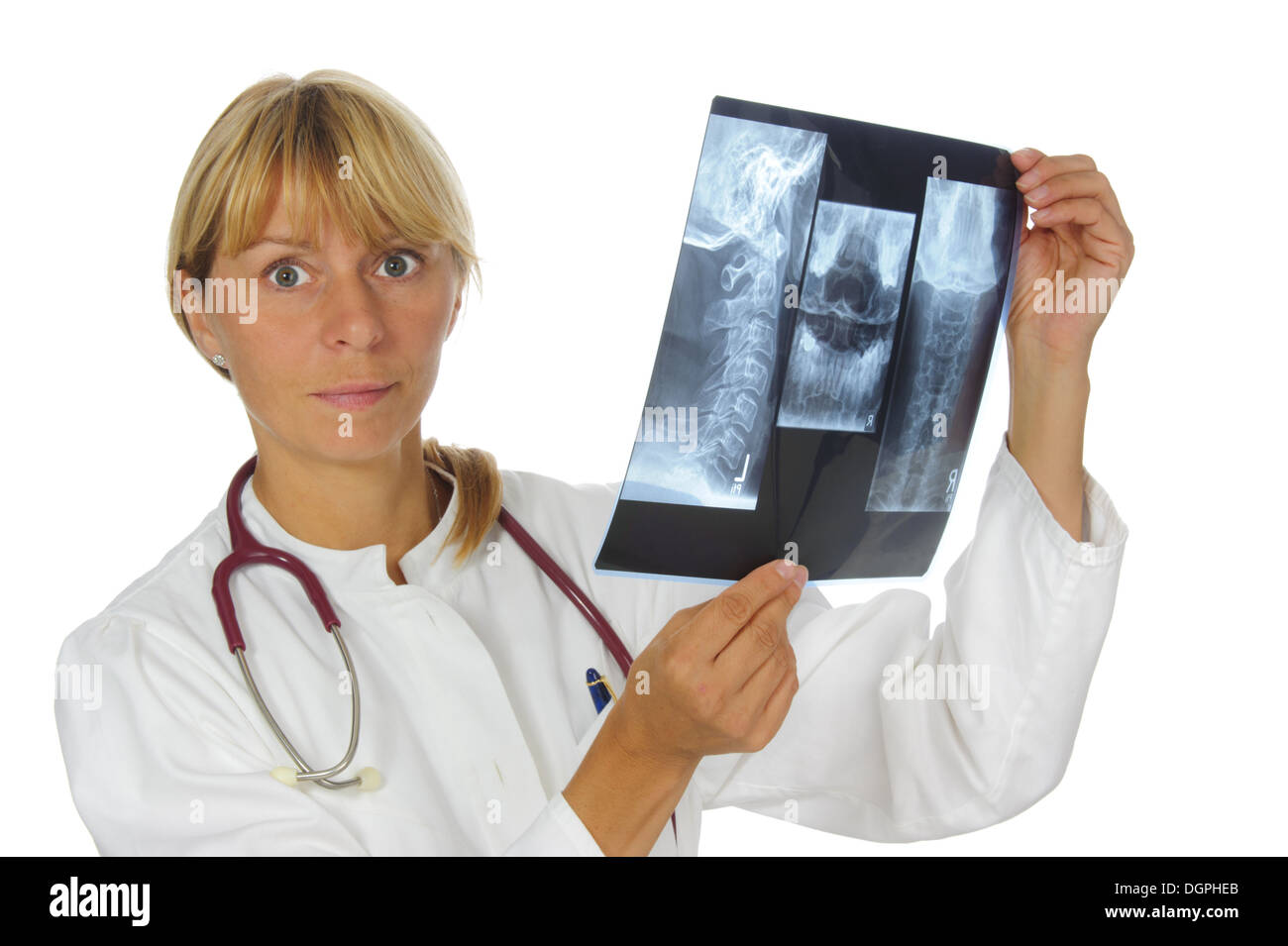 female doctor with x-ray film Stock Photo