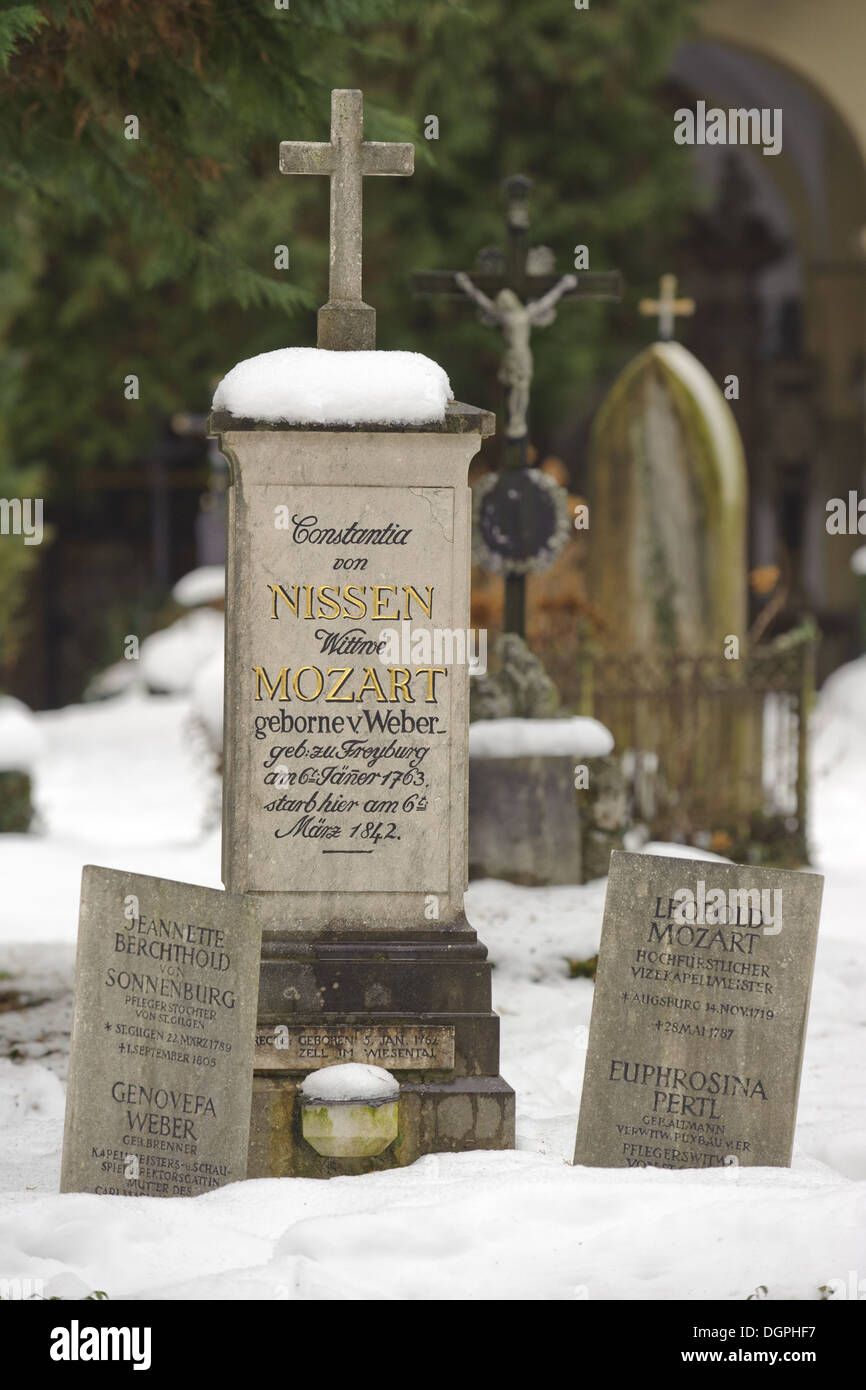 grave of family Mozart in Salzburg Stock Photo