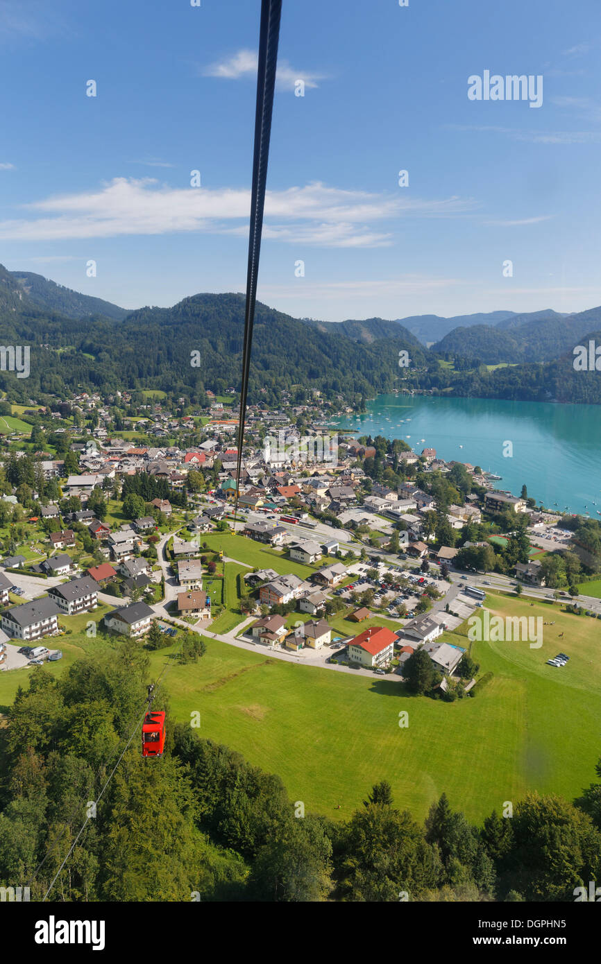 Zwoelferhorn cable car, St. Gilgen, Lake Wolfgang, Zwoelferhorn, Sankt Gilgen, Salzkammergut, Salzburg State, Austria Stock Photo