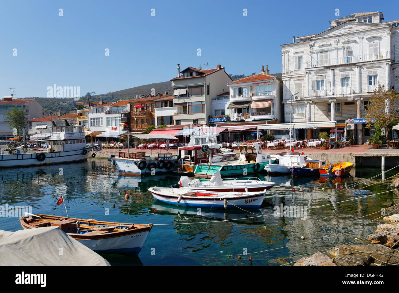 Fishing port, Burgazada, Prince Islands, Istanbul, Asian side, Istanbul Province, Turkey Stock Photo