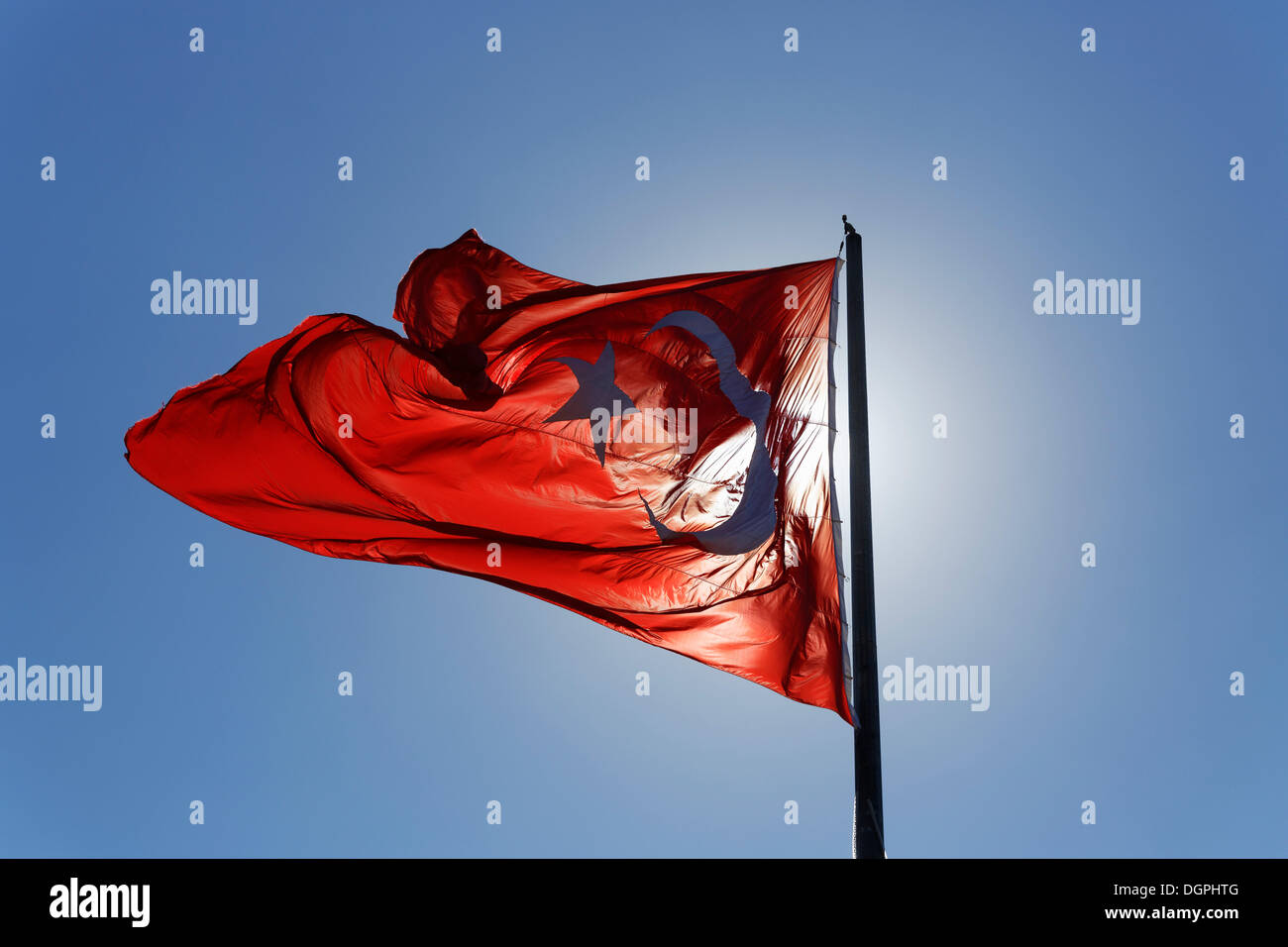 Turkish flag, Istanbul, Istanbul Province, Turkey Stock Photo