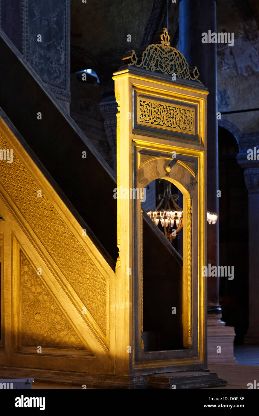 Stairs to the minbar, Hagia Sophia, Sultanahmet, Istanbul, European side, Istanbul Province, Turkey, European side Stock Photo