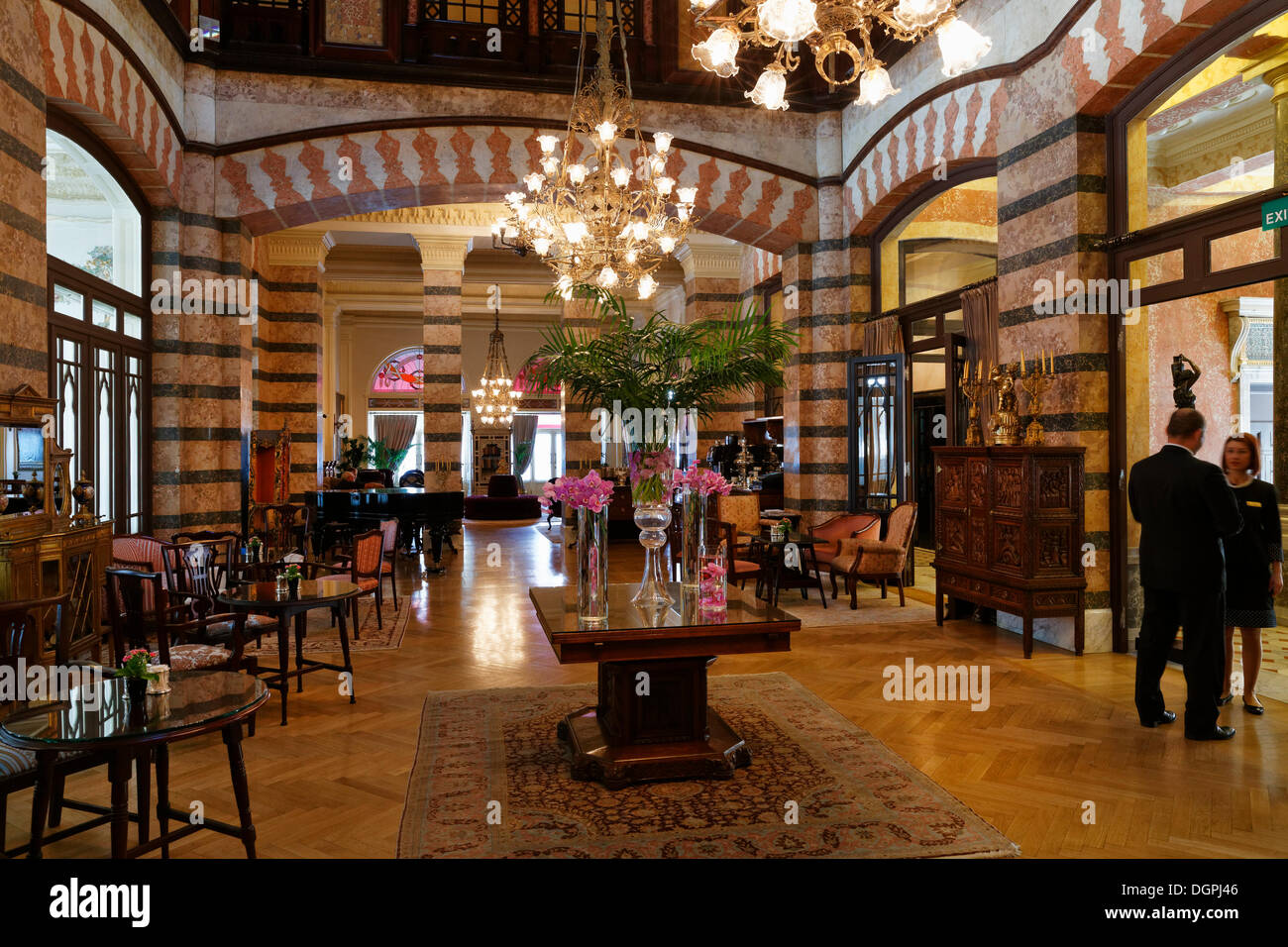 Bar at the Pera Palace Hotel, Beyoğlu, Istanbul, European side, Istanbul Province, Turkey, European side Stock Photo