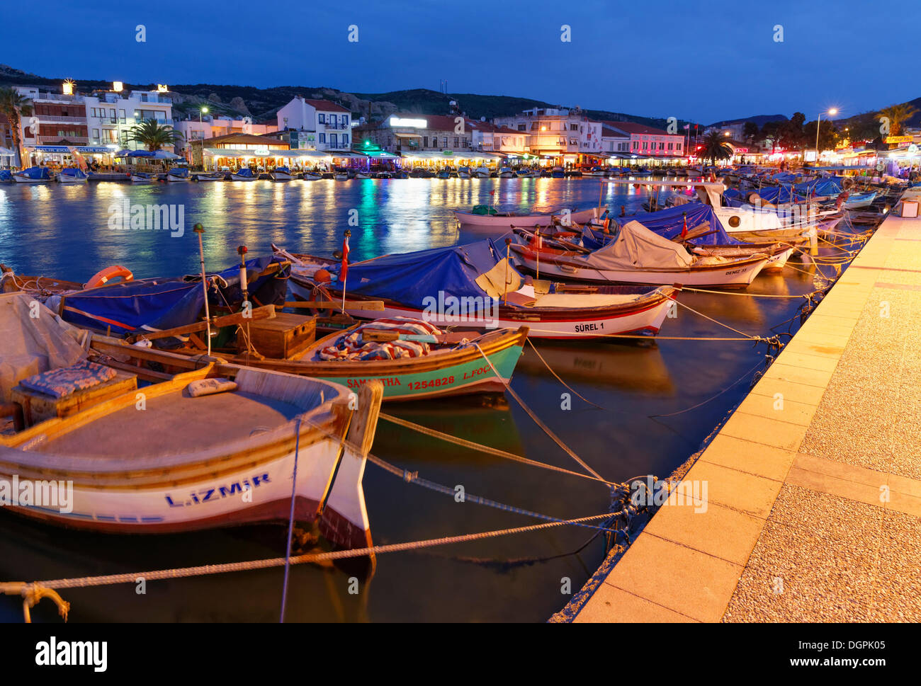Fishing harbour, Foca, Foça, İzmir Province, Aegean Region, Turkey Stock Photo