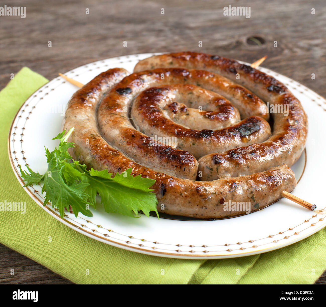 Roasted Italian Sausage Roll Stock Photo Alamy