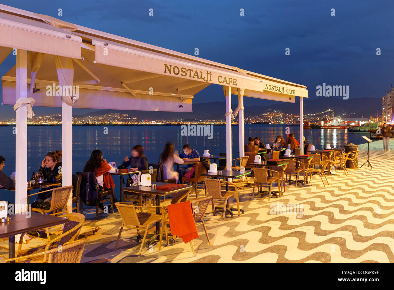 Nostalji Cafe on the promenade, Konak, Izmir, İzmir Province, Aegean Region, Turkey Stock Photo