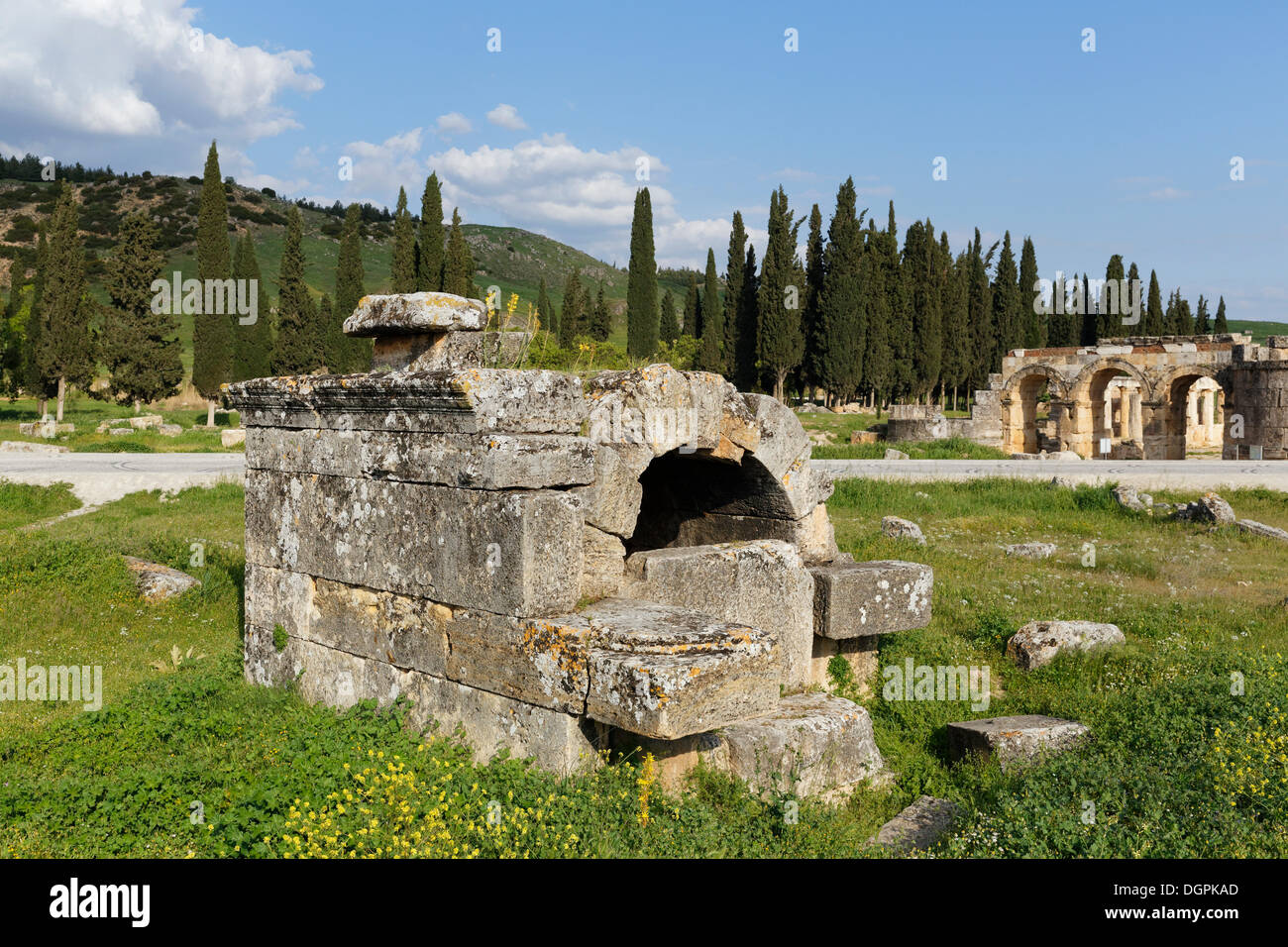 Grave, necropolis, ancient city of Hierapolis, Hierapolis, near Pamukkale, Denizli Province, Aegean Region, Turkey Stock Photo