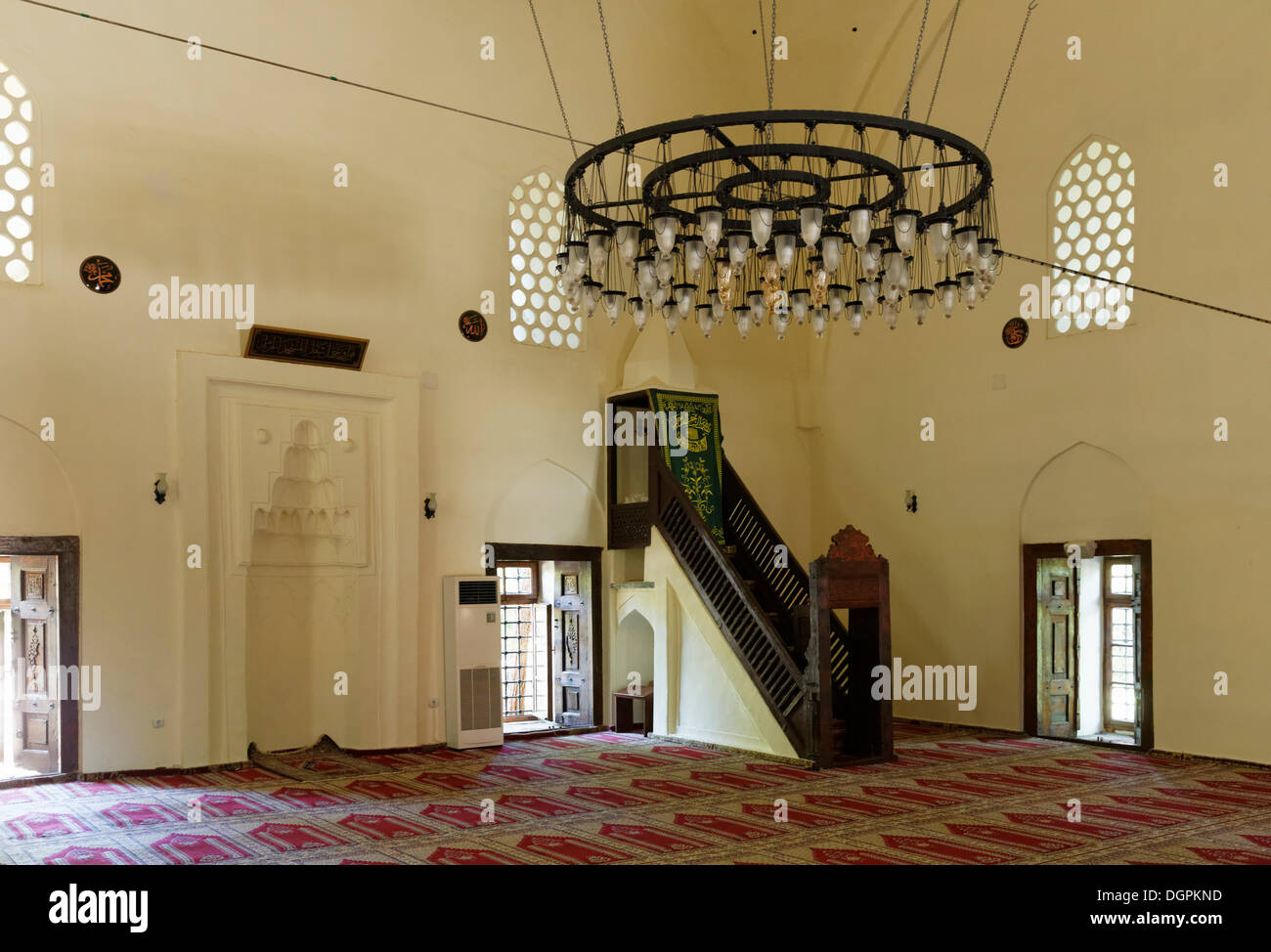 Prayer room of Sueleymaniye Mosque on Castle Hill, Alanya, Turkish