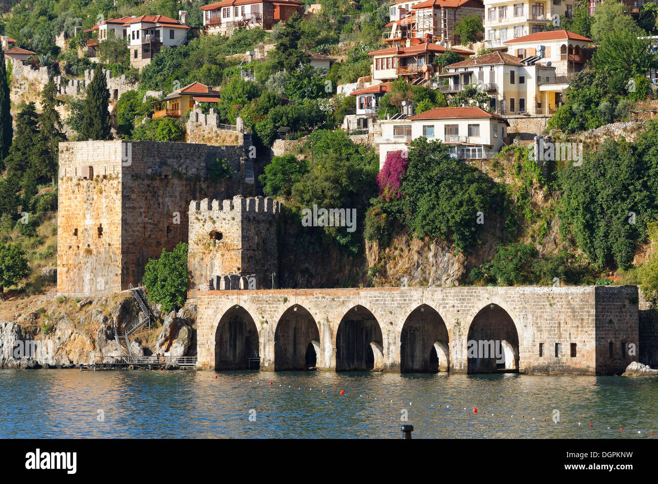 Ancient Seljuk shipyard, Tershane, Alanya, Turkish Riviera, Province of Antalya, Mediterranean Region, Turkey Stock Photo