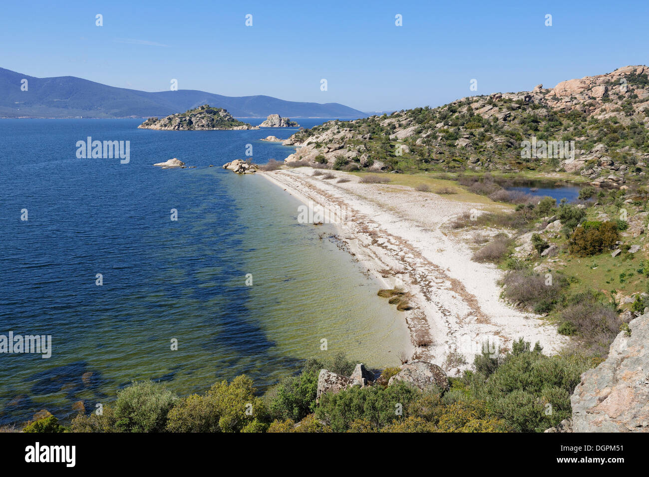 Lake Bafa with Ikizce Island, Twin Islands, Lake Bafa, Muğla Province, Aegean region, Turkey Stock Photo