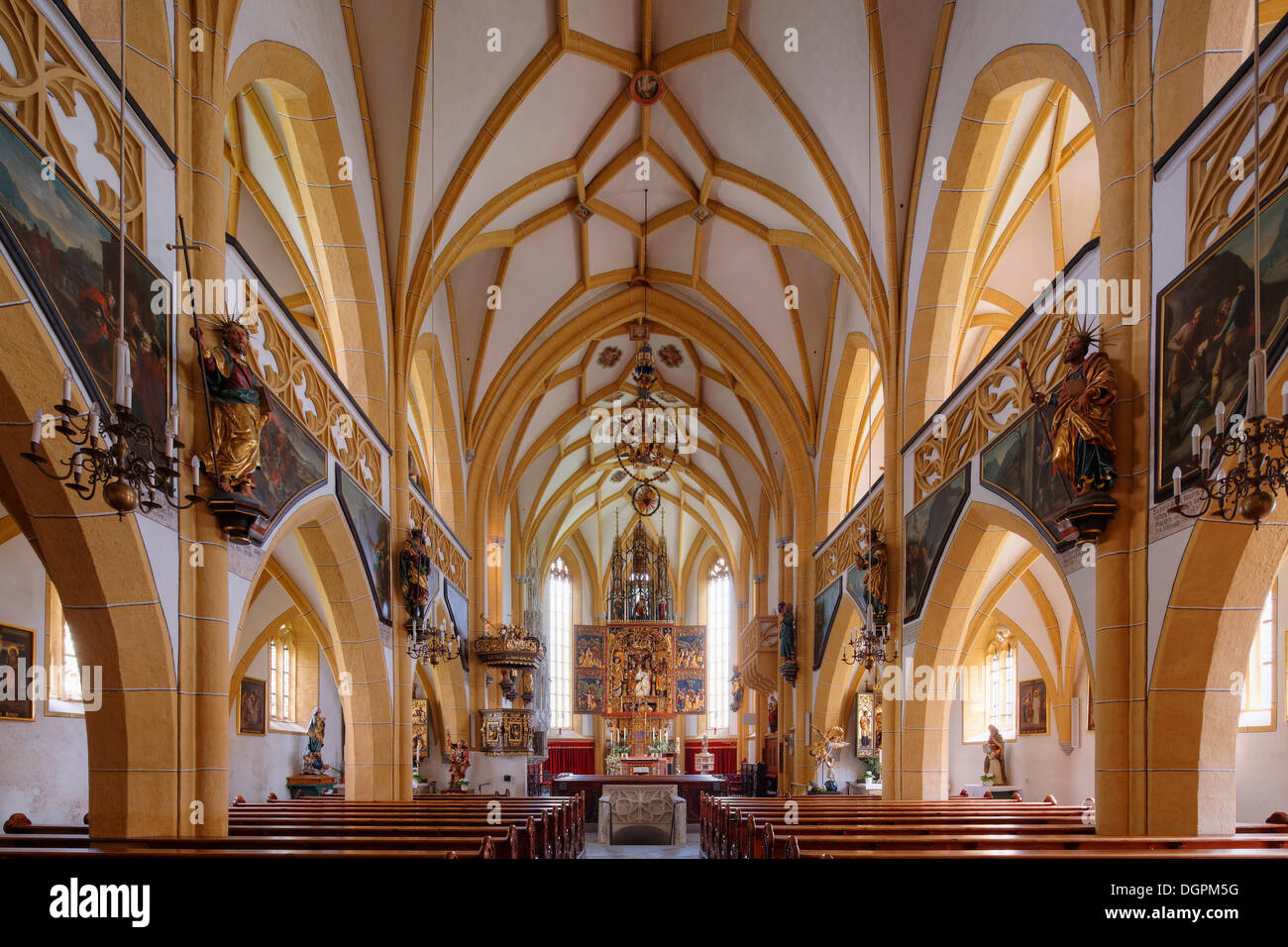 Pilgrimage Church of St. Vinzenz, Heiligenblut am Großglockner, Spittal an der Drau, Carinthia, Austria Stock Photo