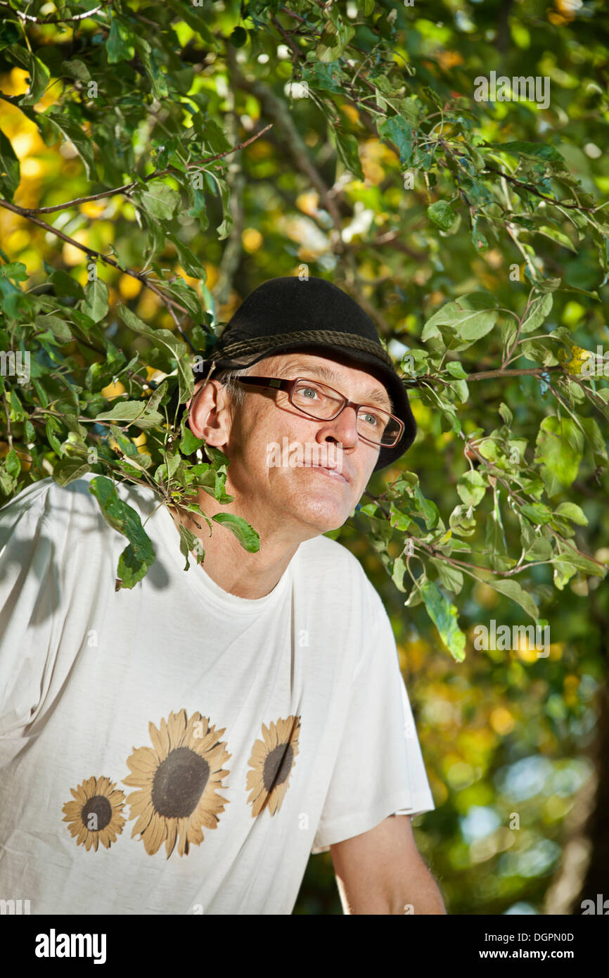 Man in the garden, portrait Stock Photo