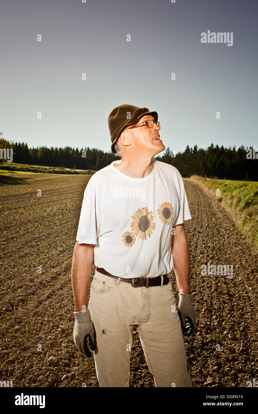 Man in the field Stock Photo