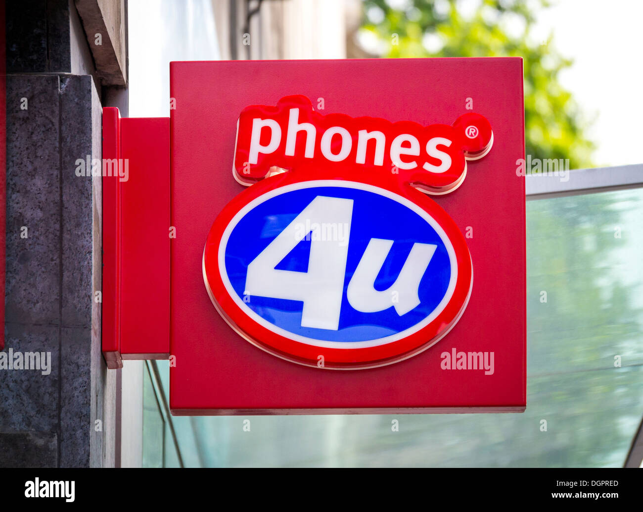 Phones 4u Mobile Phone Shop Sign. Stock Photo