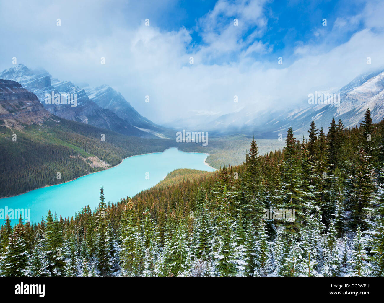 Peyto lake Icefields Parkway banff National Park Canada North America ...