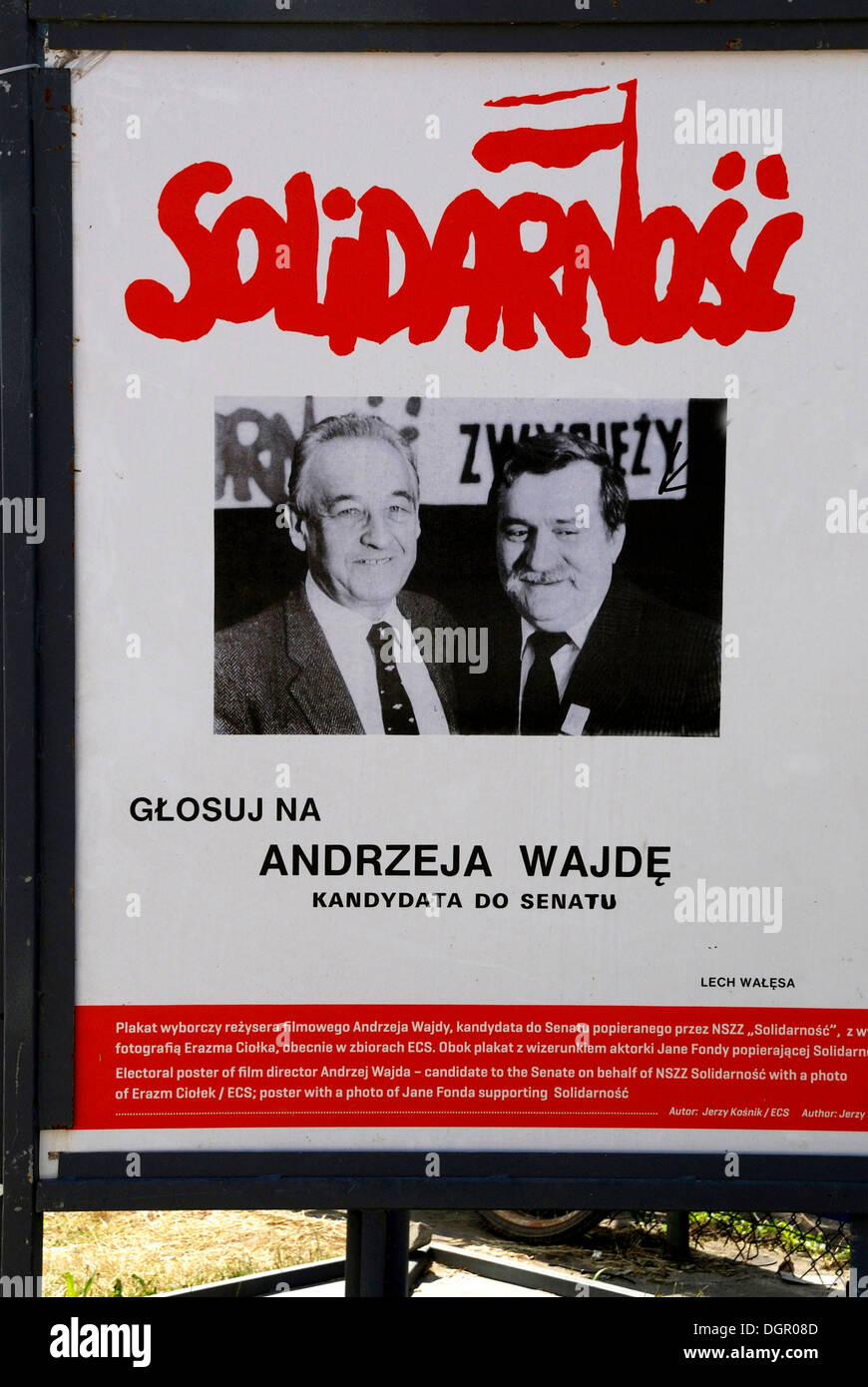 Exhibition in Gdansk on the struggle of the Polish trade union Solidarnosc "Roads to Freedom" - Wystawa Drogi do Wolnosci. Stock Photo