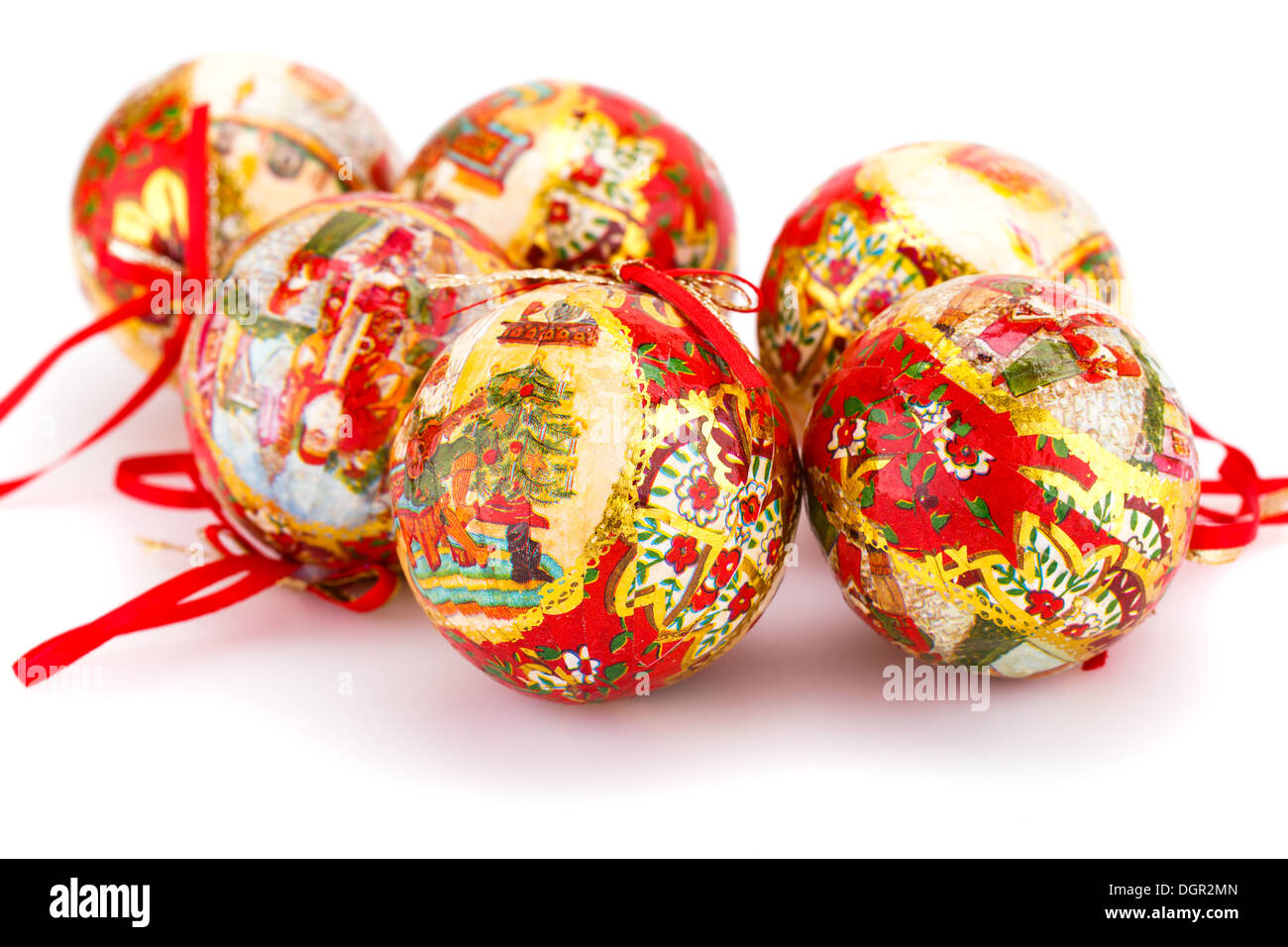 Christmas balls isolated on white background Stock Photo - Alamy