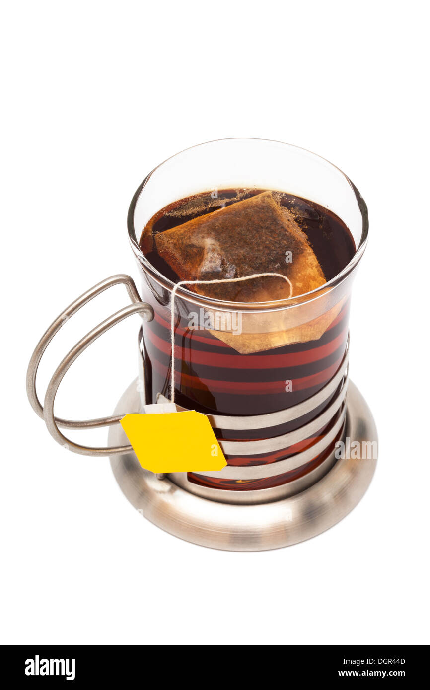 Tea in a glass with a cup holder Stock Photo
