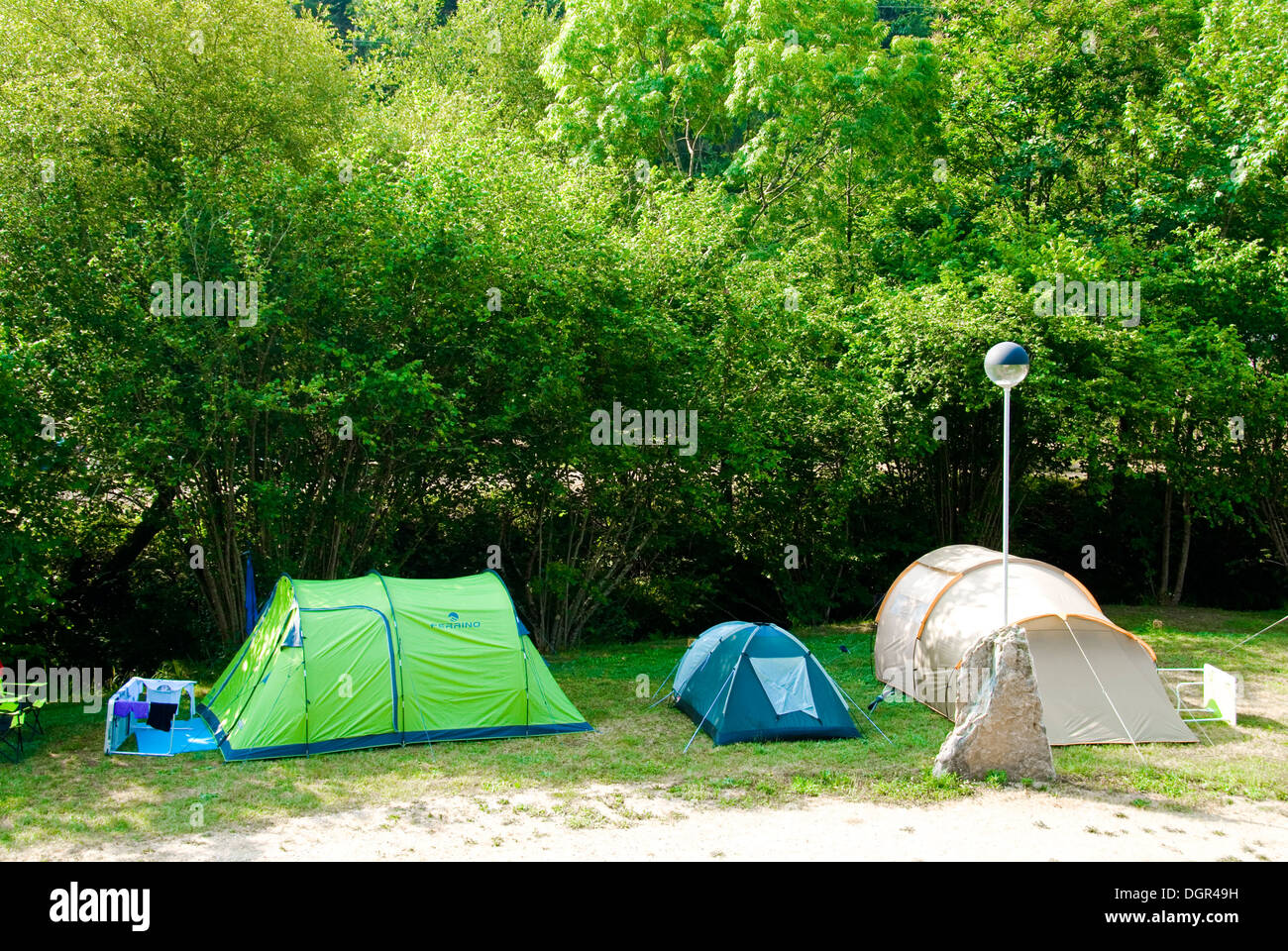 Tents at a campsite Stock Photo