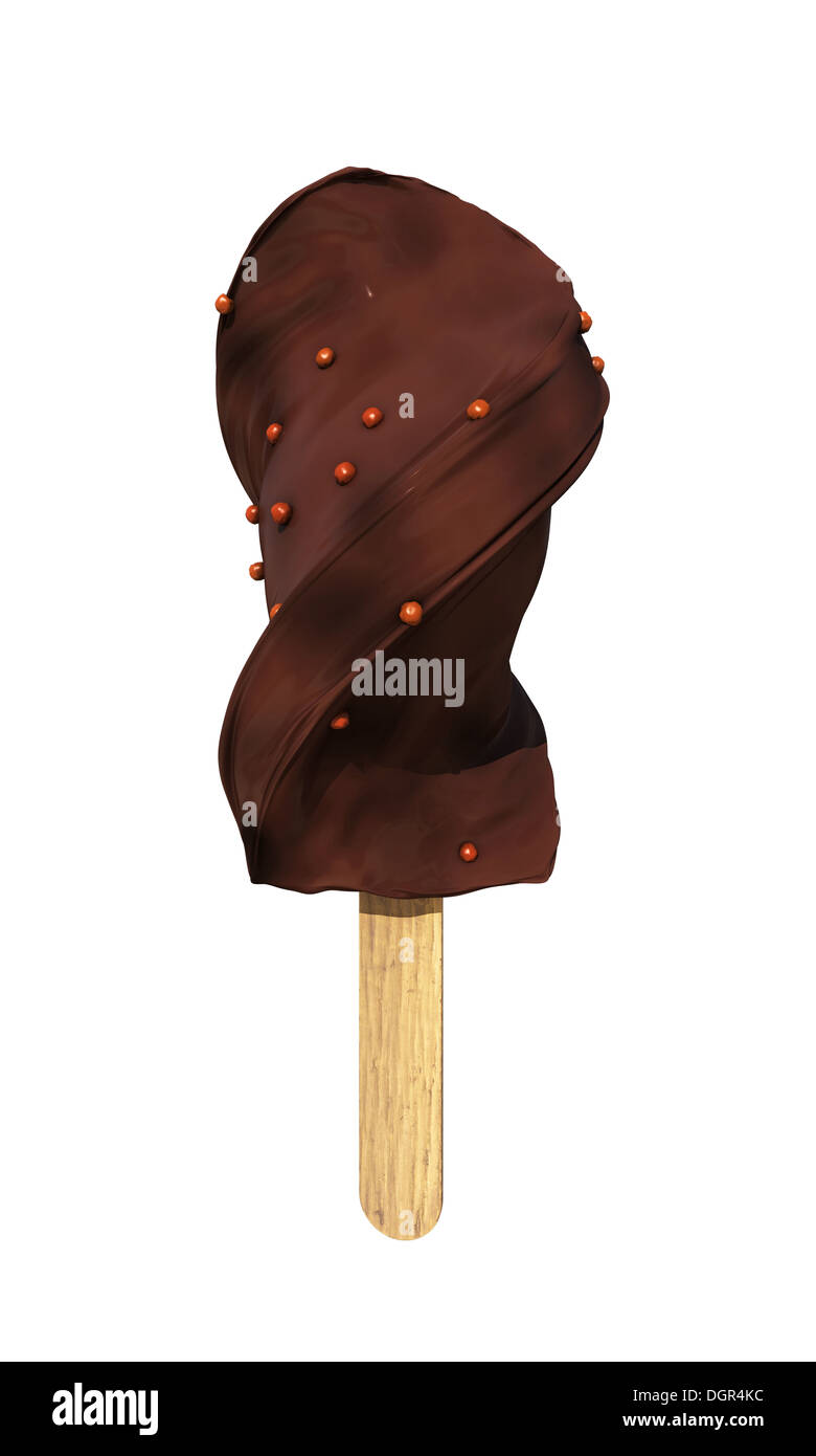 chocolate ice cream isolated on white background Stock Photo - Alamy