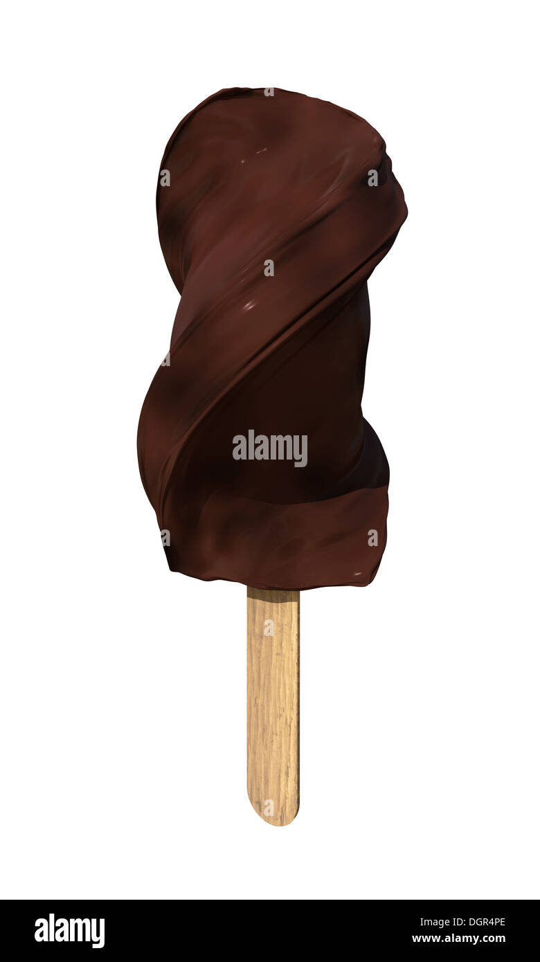 chocolate ice cream isolated on white background Stock Photo - Alamy