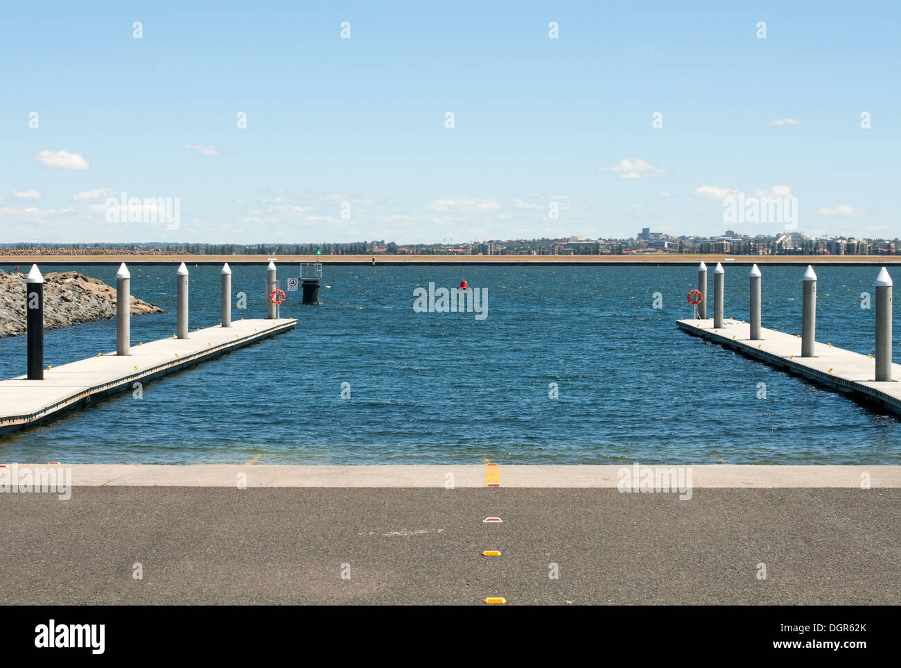 Boat Ramp and Floating Jetty Stock Photo