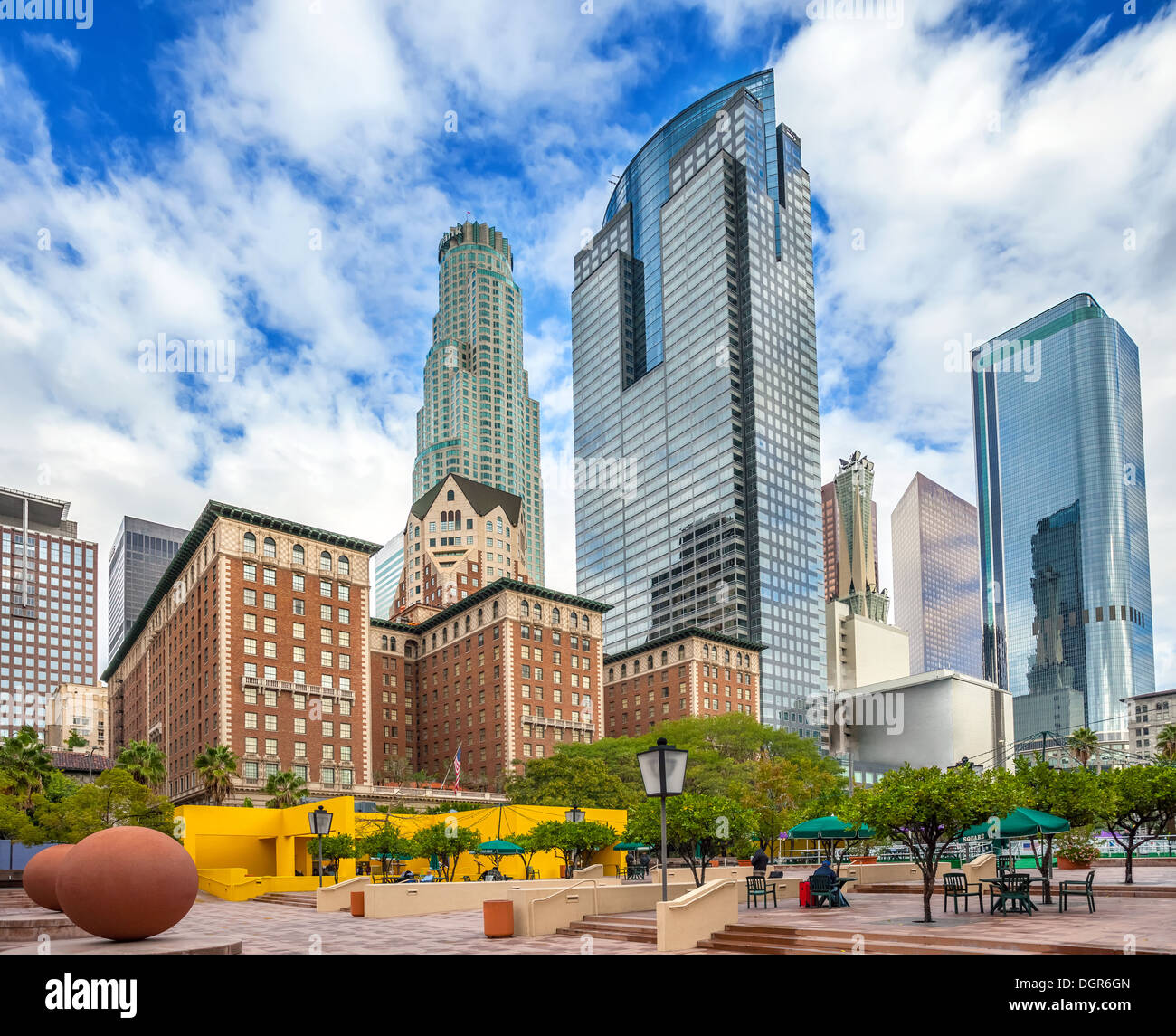 Pershing Square in Los Angeles Stock Photo