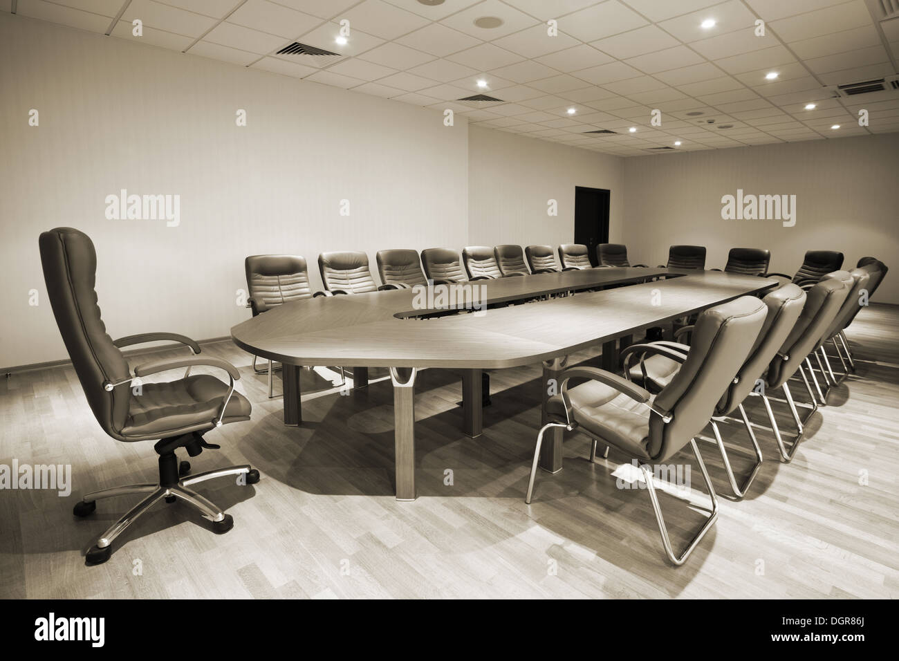 Empty conference room long wood hi-res stock photography and images - Alamy