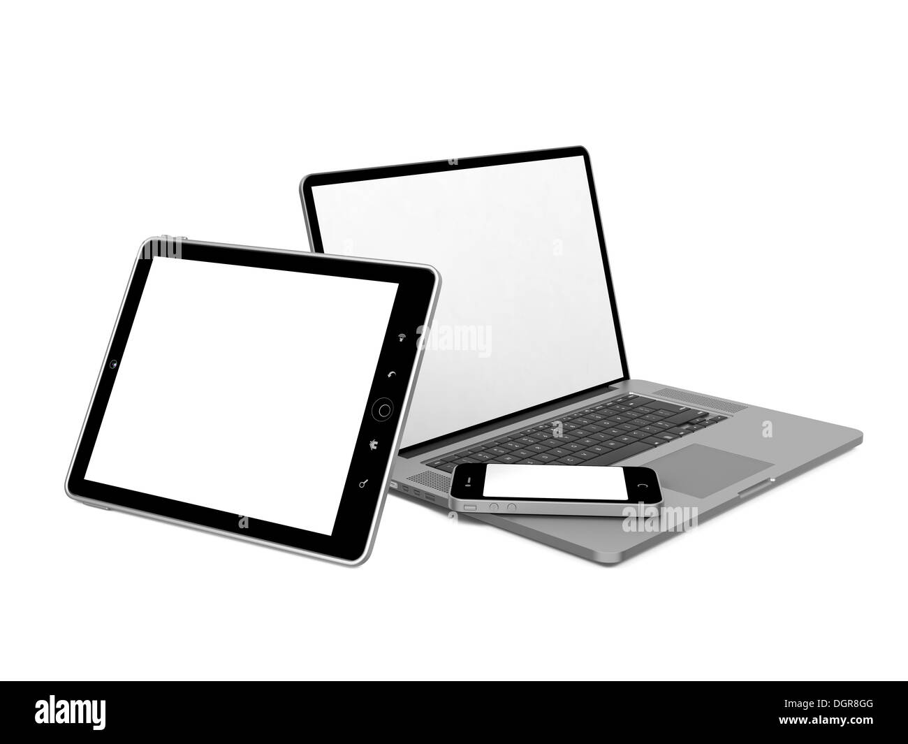 Set of Computer Equipment. Stock Photo