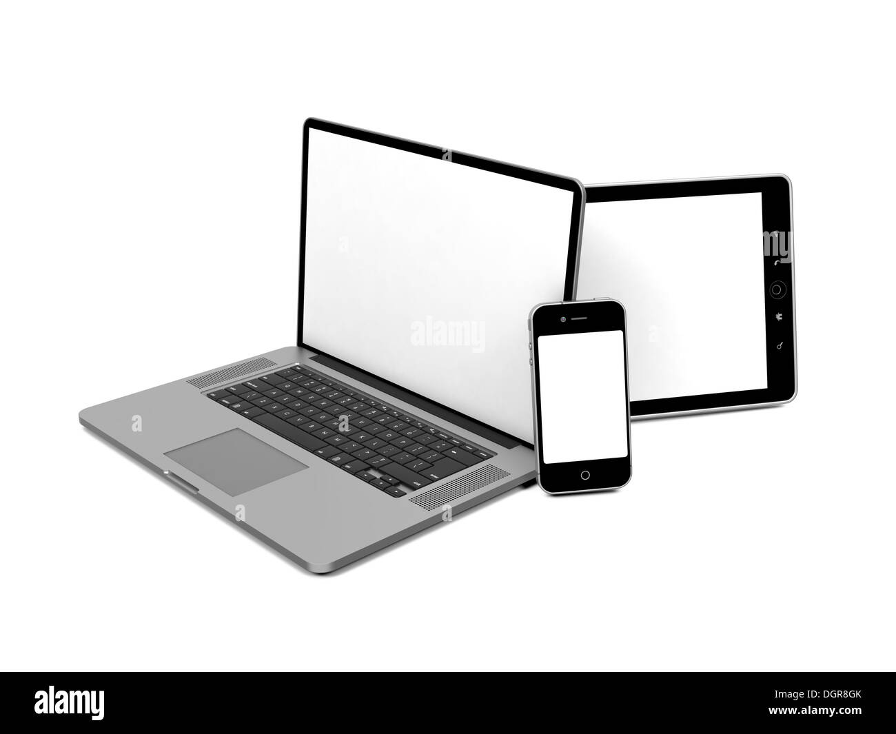 Set of Computer Equipment. Stock Photo