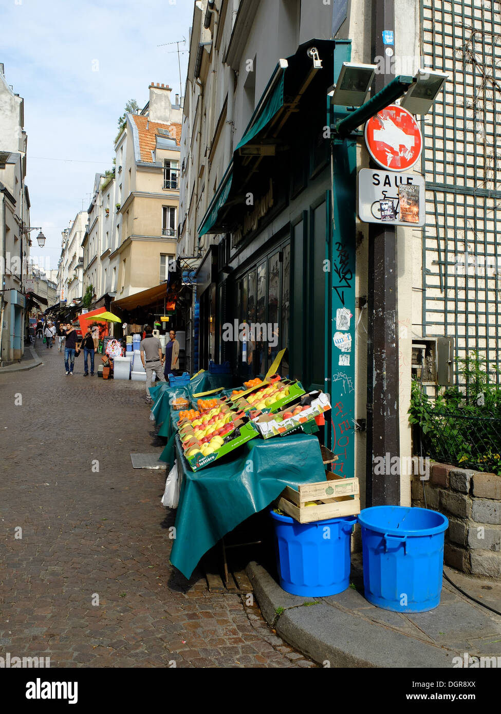 Greengrocer rue Mouffetard,Paris,France Stock Photo