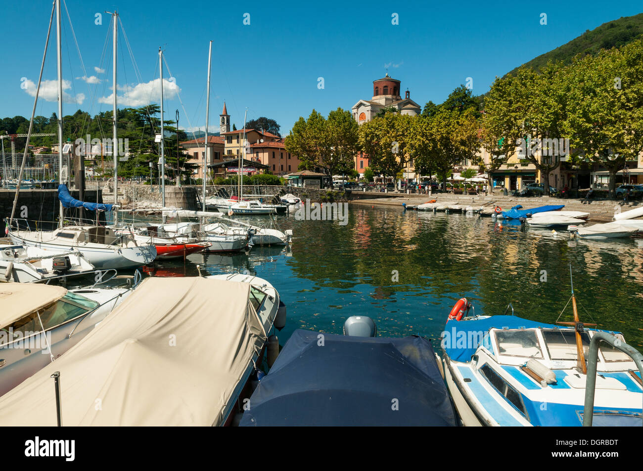 Marina at Laveno-Mombello, Lake Maggiore, Lombardia, Italy Stock Photo