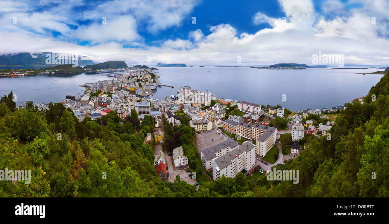 Panorama of Alesund Norway Stock Photo Alamy