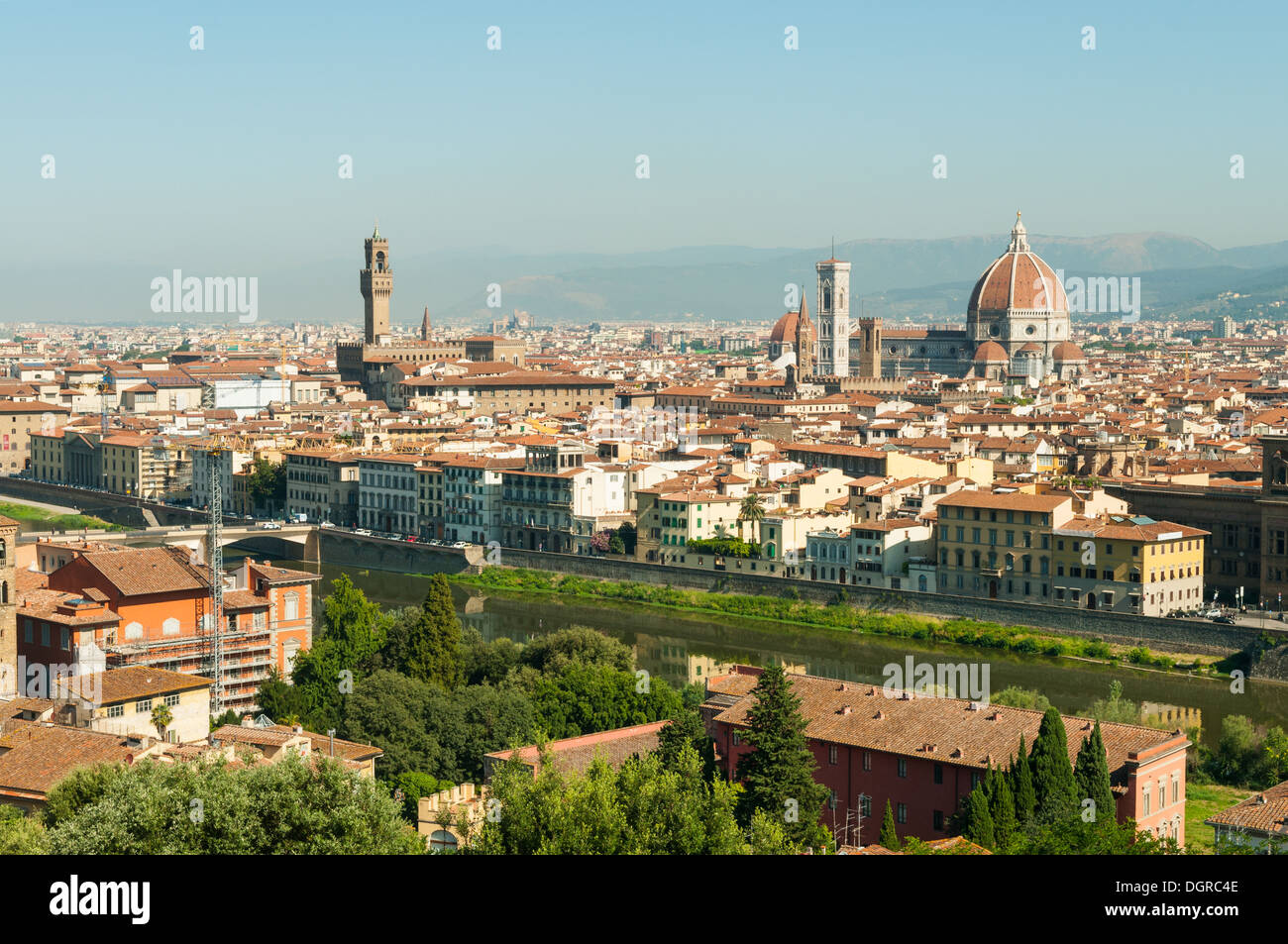 Florence from Piazzale Michelangelo, Tuscany, Italy Stock Photo